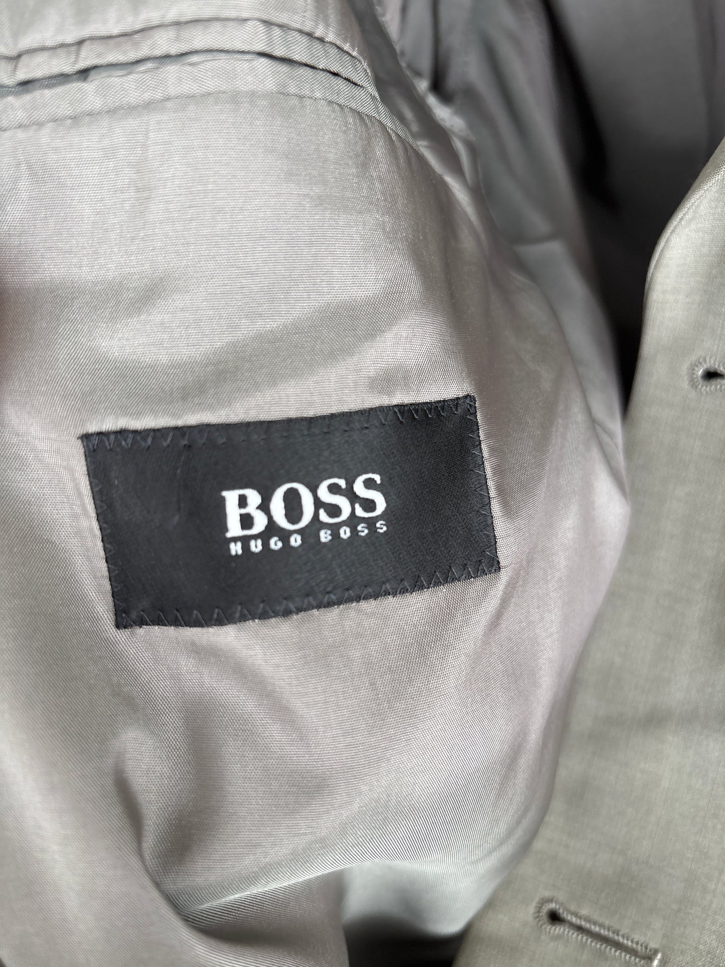 Sacou Hugo Boss Sage green din stofă subțire de lana extrafina tall