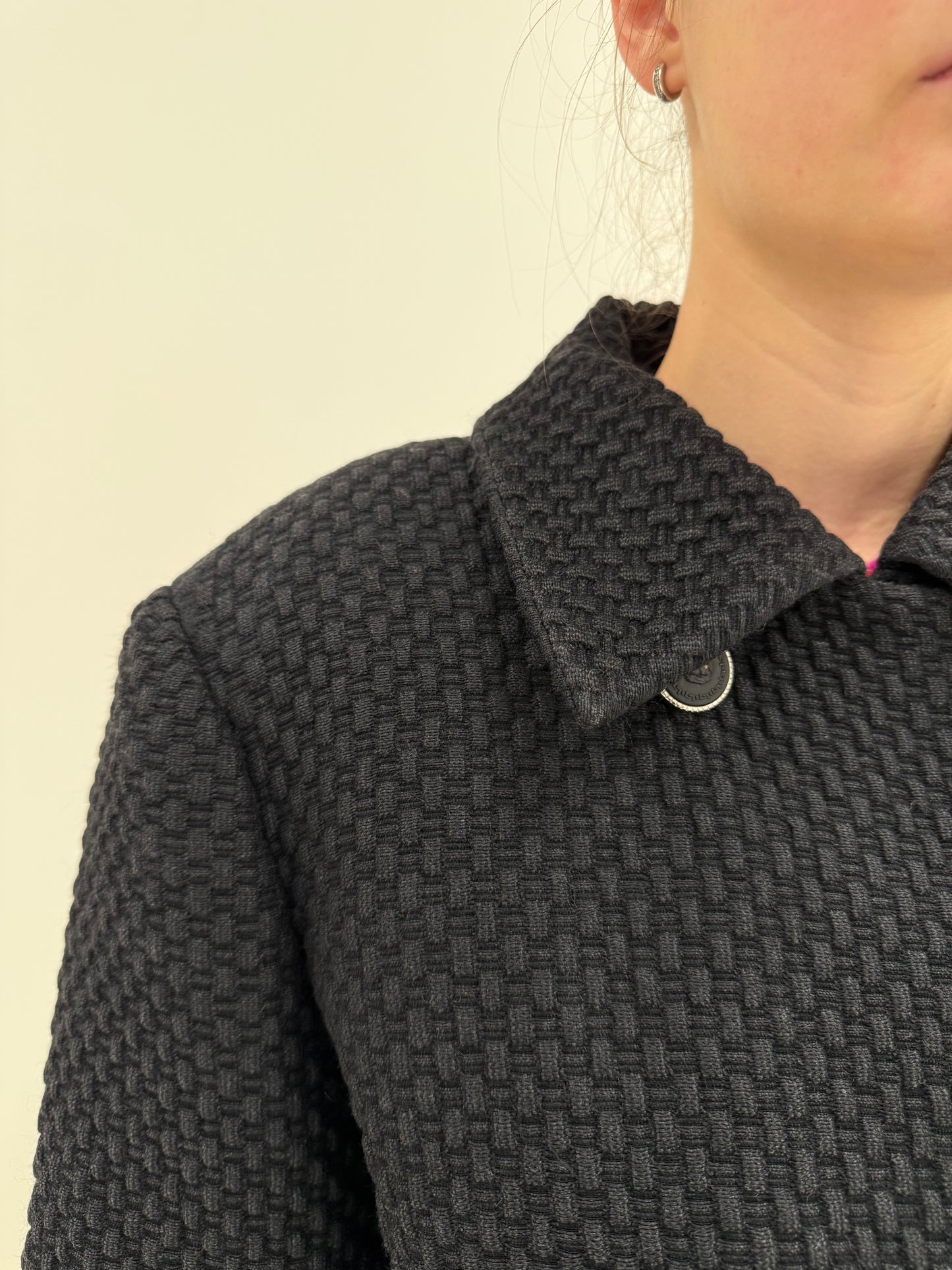 Pardesiu vintage Versace anii 90 de primăvară din lana extrafina și bumbac