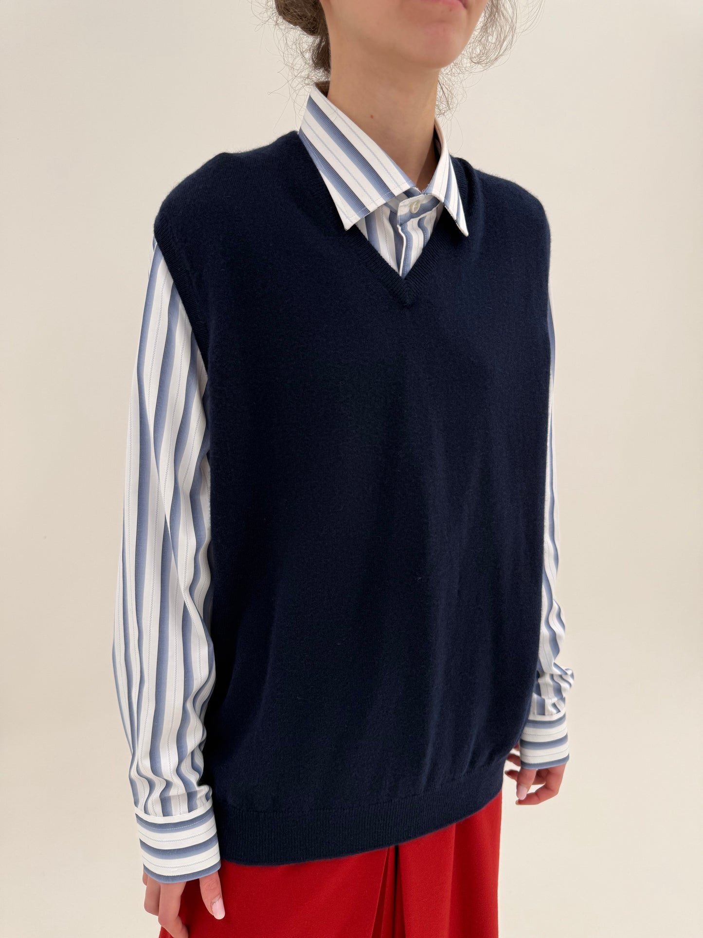 Top / vesta din cașmir Navy blue