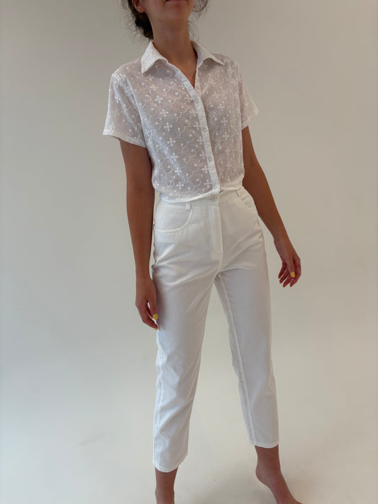 Jeans vintage modelator petite cu talie înaltă
