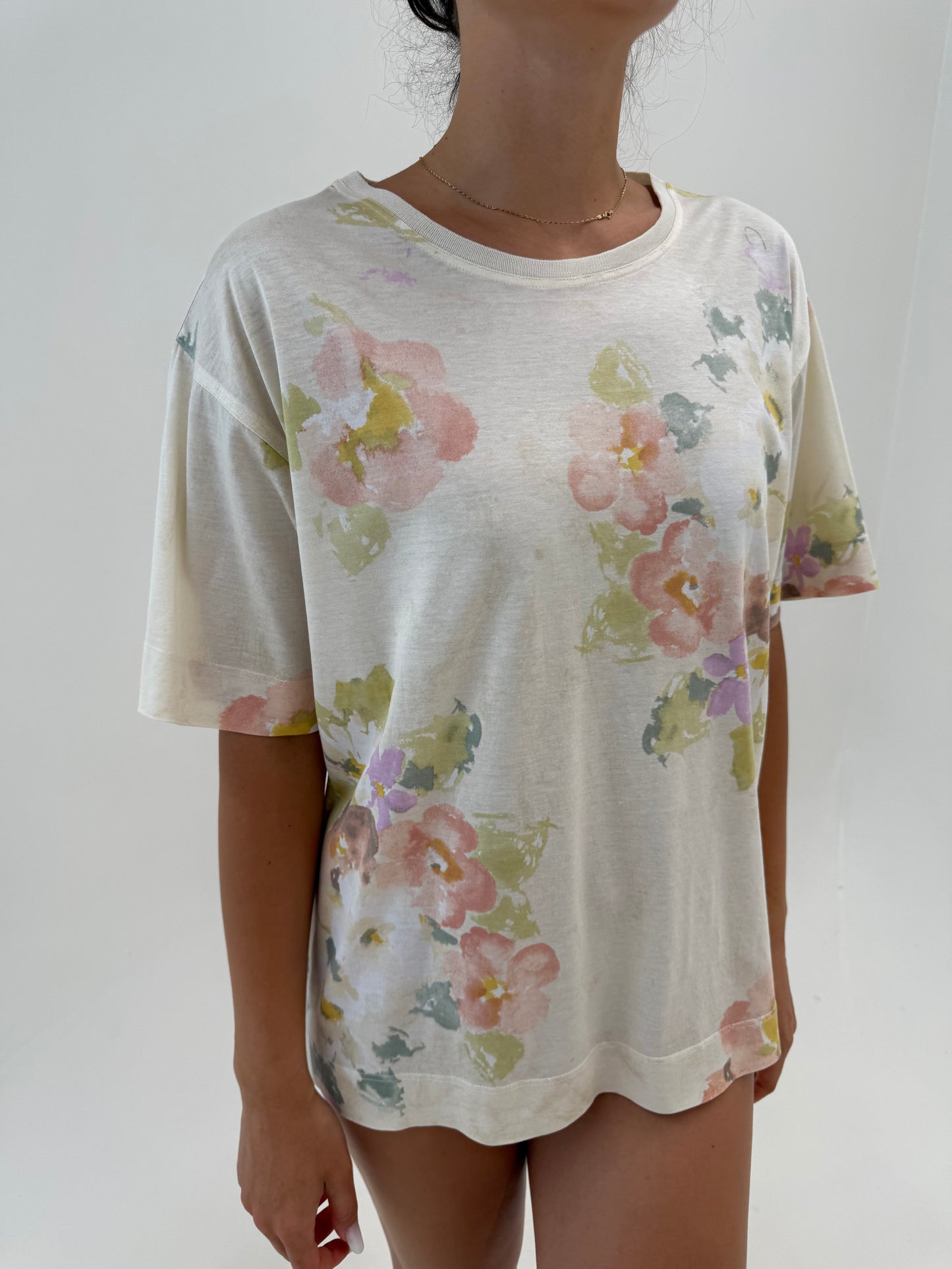 Top de brand premium italian din bumbac in croi oversized și culori pudrate