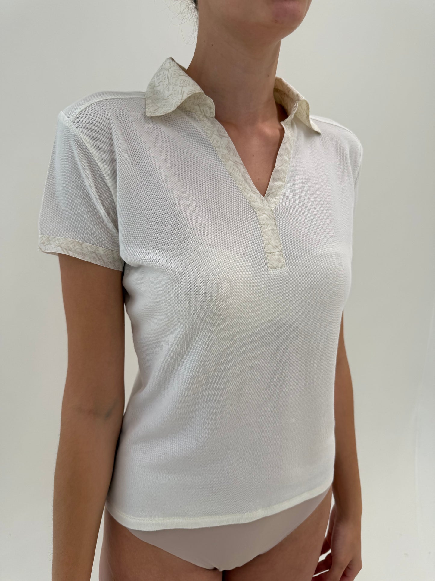 Top polo Trussardi din bumbac excepțional texturat
