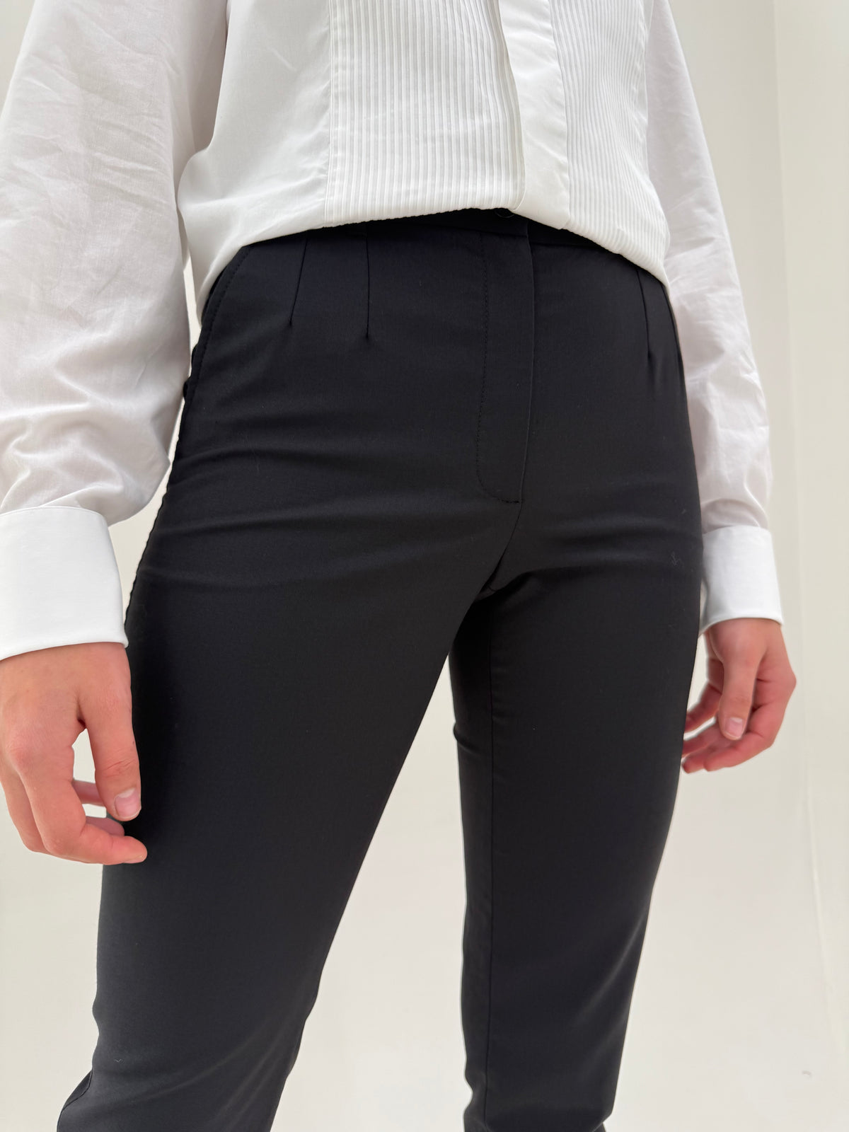 Pantaloni Dolce&Gabbana negri clasici din lana extrafina