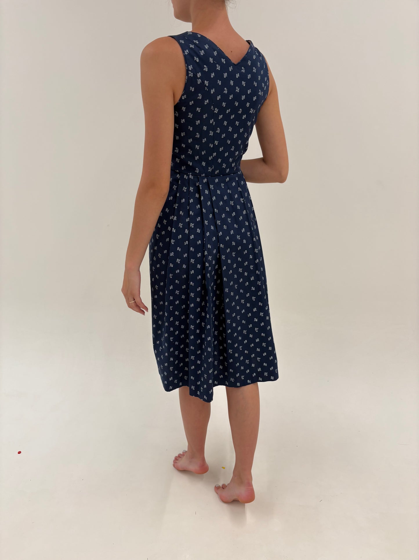 Rochie vintage din pânză de bumbac cu corsaj