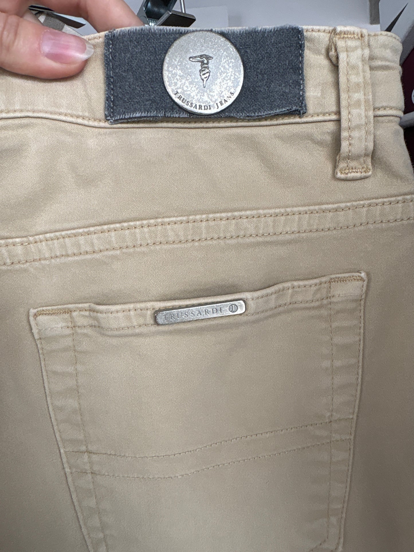 Jeans luxury de vară Trussardi camel ultra confort modelatori
