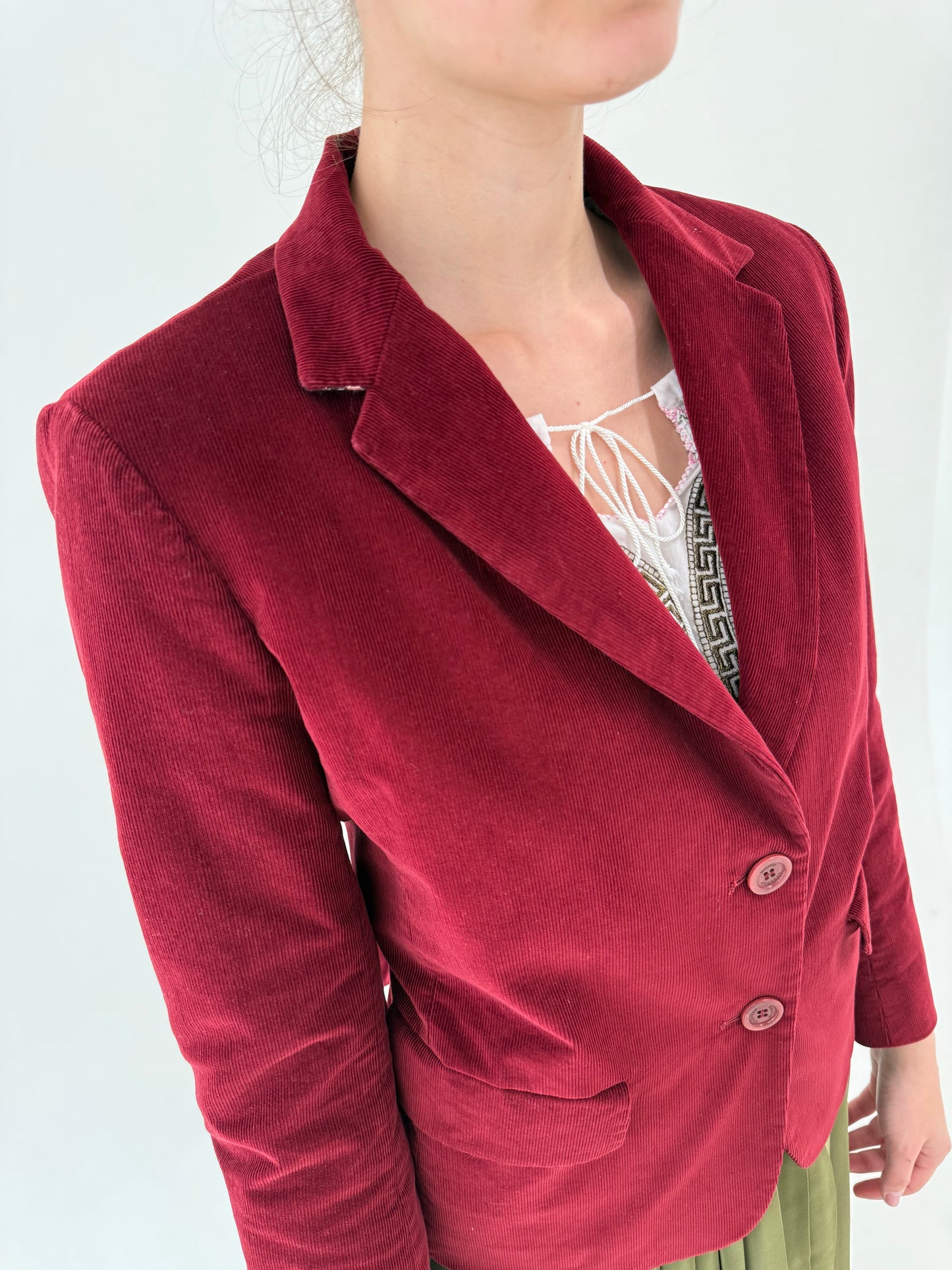 Sacou Max Mara dark cherry red din bumbac ultra confort
