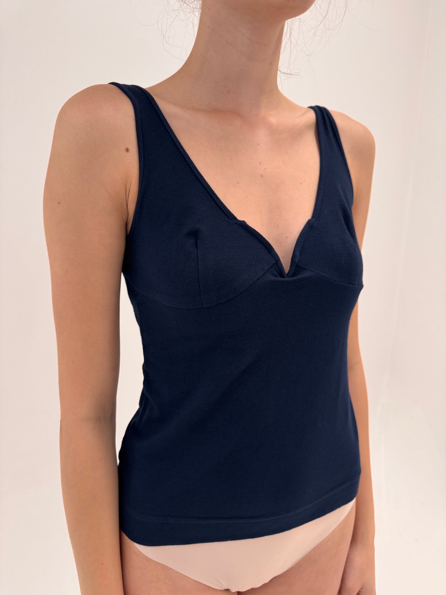 Top Navy Marella by Max Mara ultra modelator cu intaritura la bust