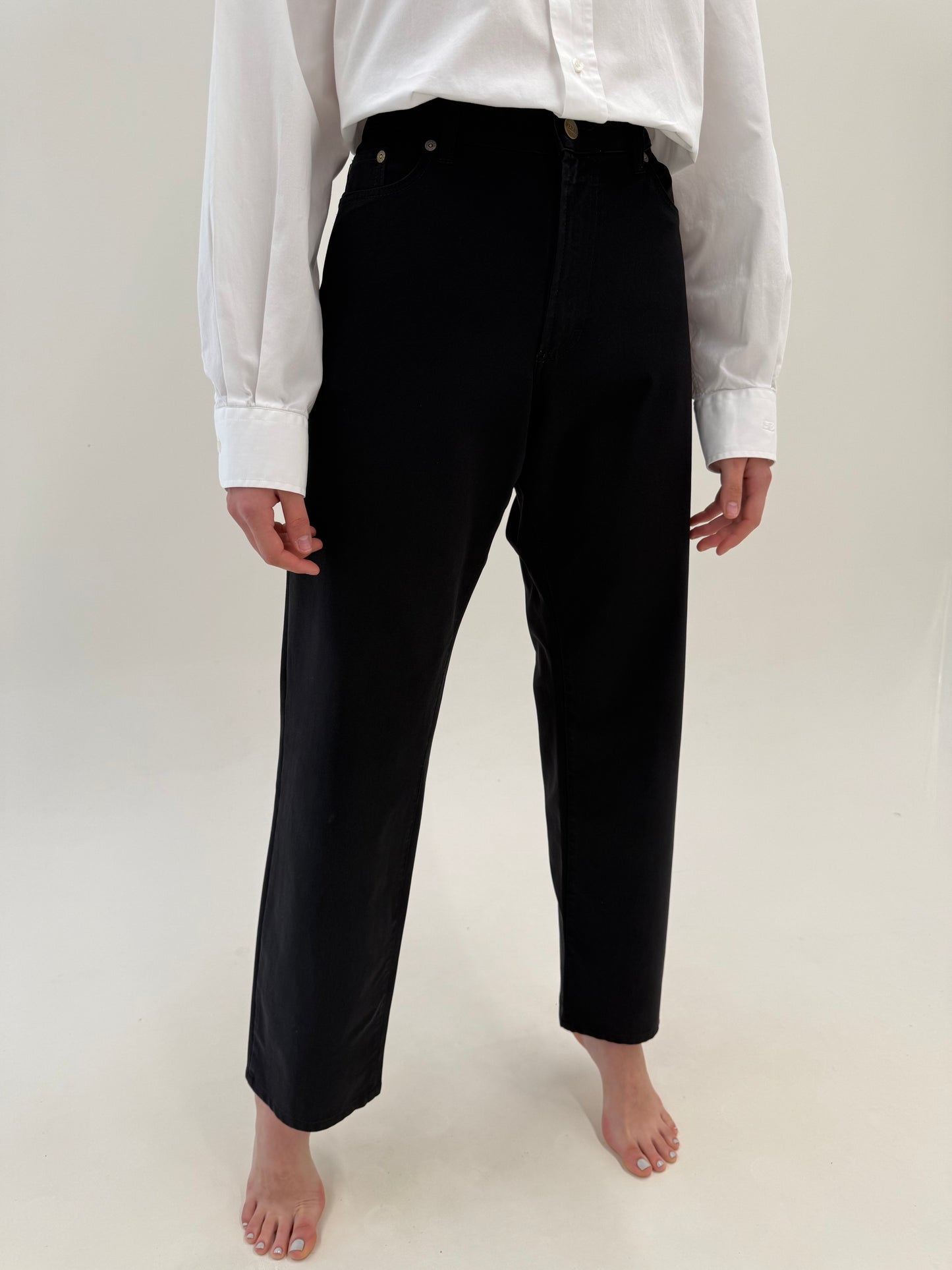 Pantaloni negri luxury Gianfranco Ferre clasici ultra confort modelatori de vară