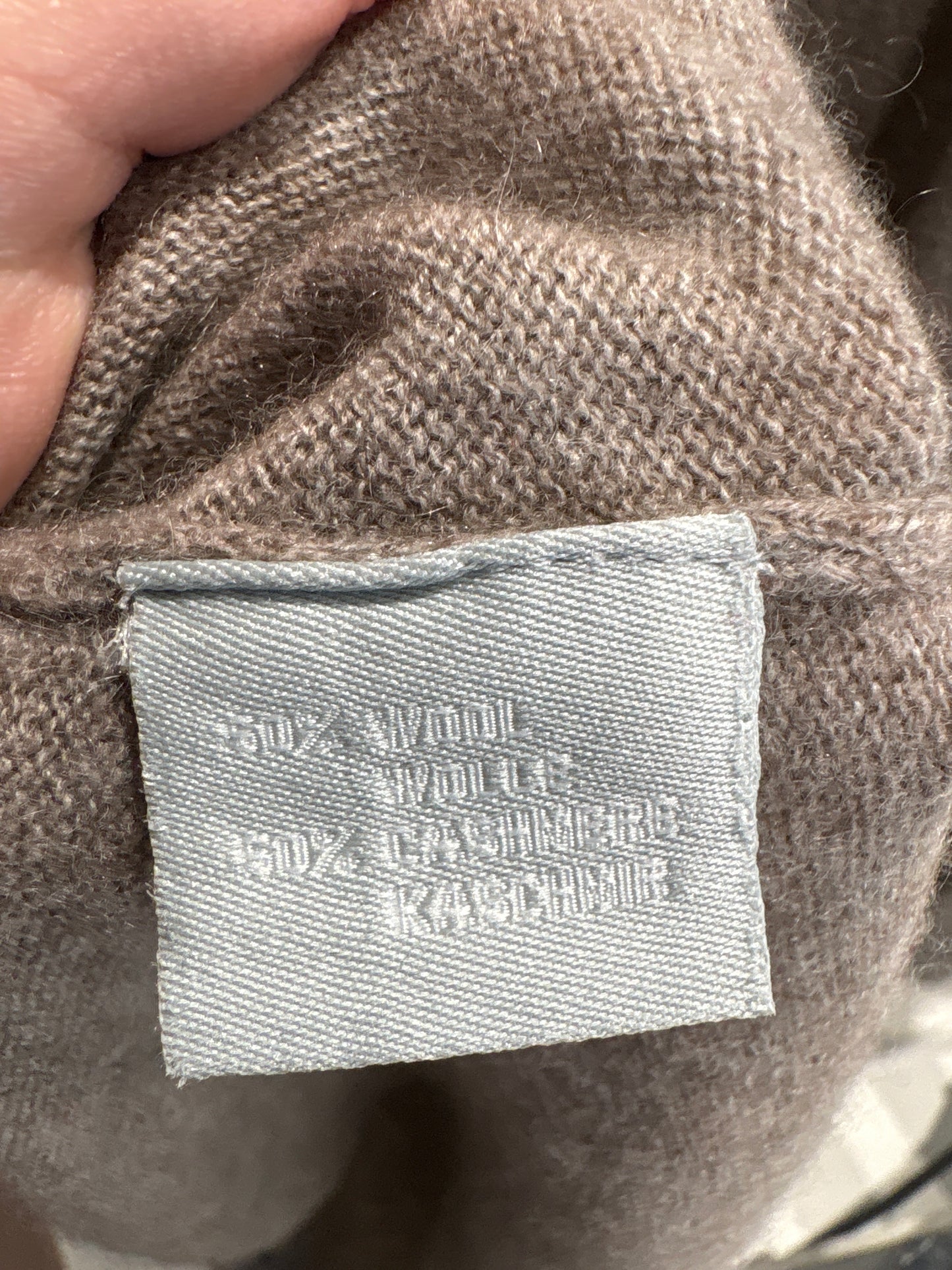 Rochie tip maleta dark nude 50% cașmir și 50% lana merino