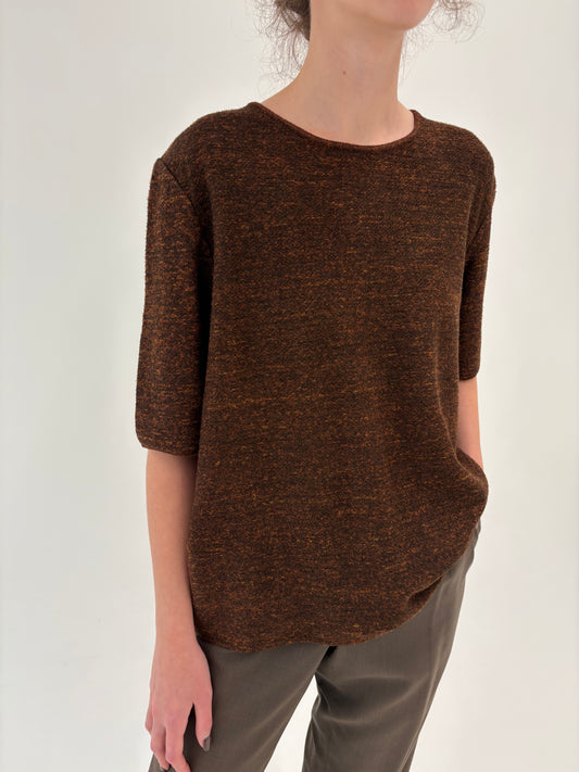 Top italian chocolate brown din lana extrafina de gramaj mare