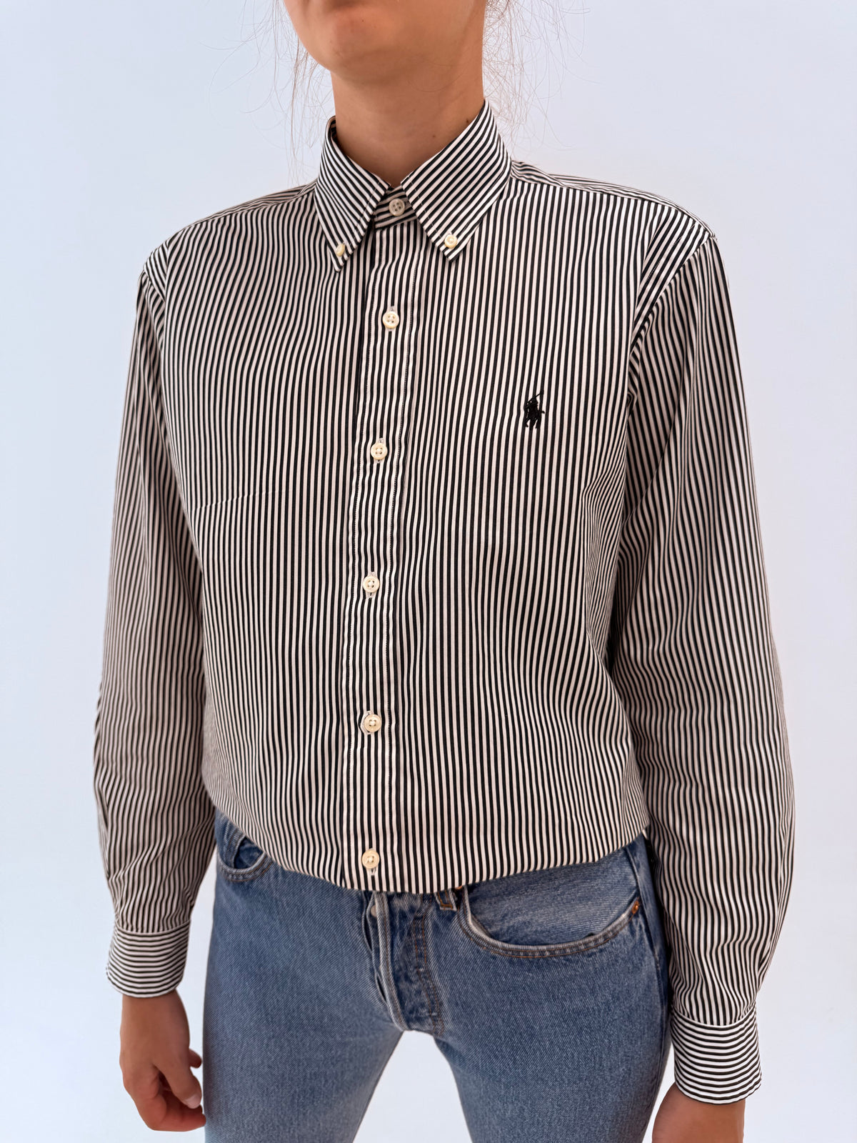 Cămașa Ralph Lauren  clasică în dungi din poplin plin de bumbac