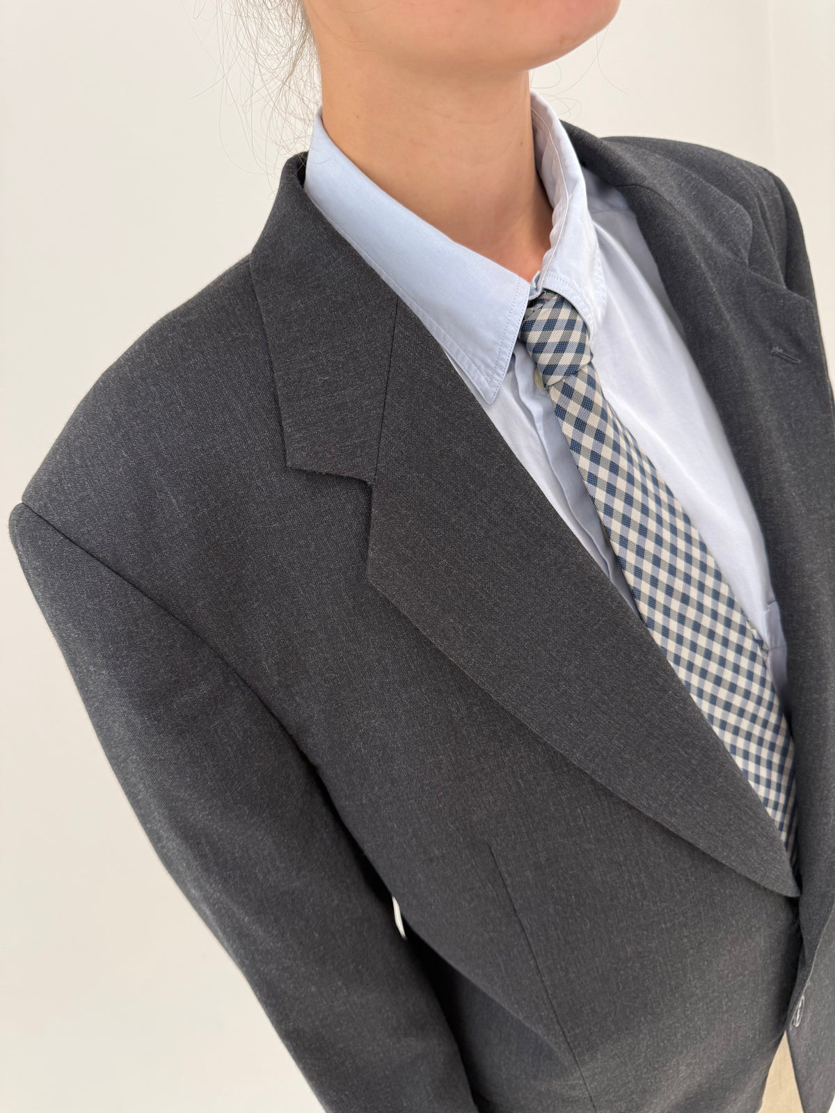 Sacou vintage Dior din lana extrafina charcoal gray