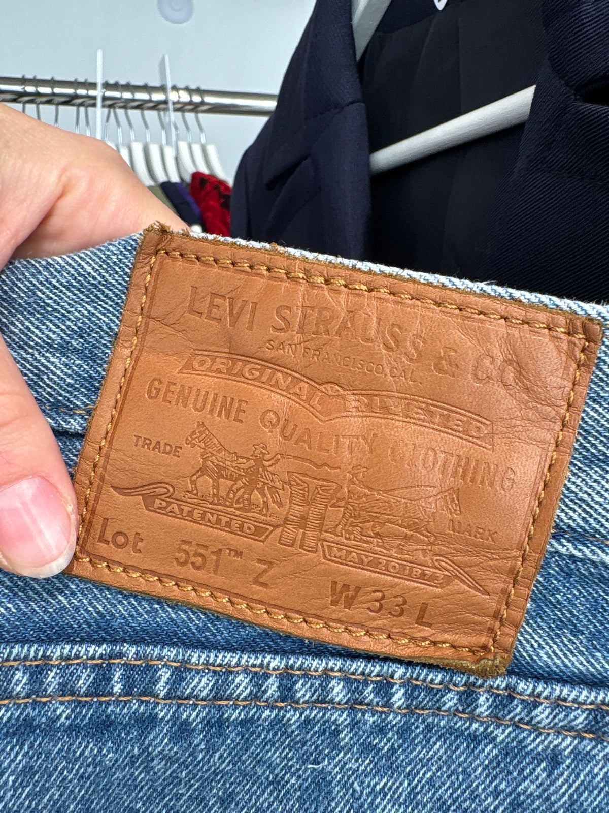 Jeans Levi’s 551 cu talie ultra înaltă din bumbac gros cu cânepă