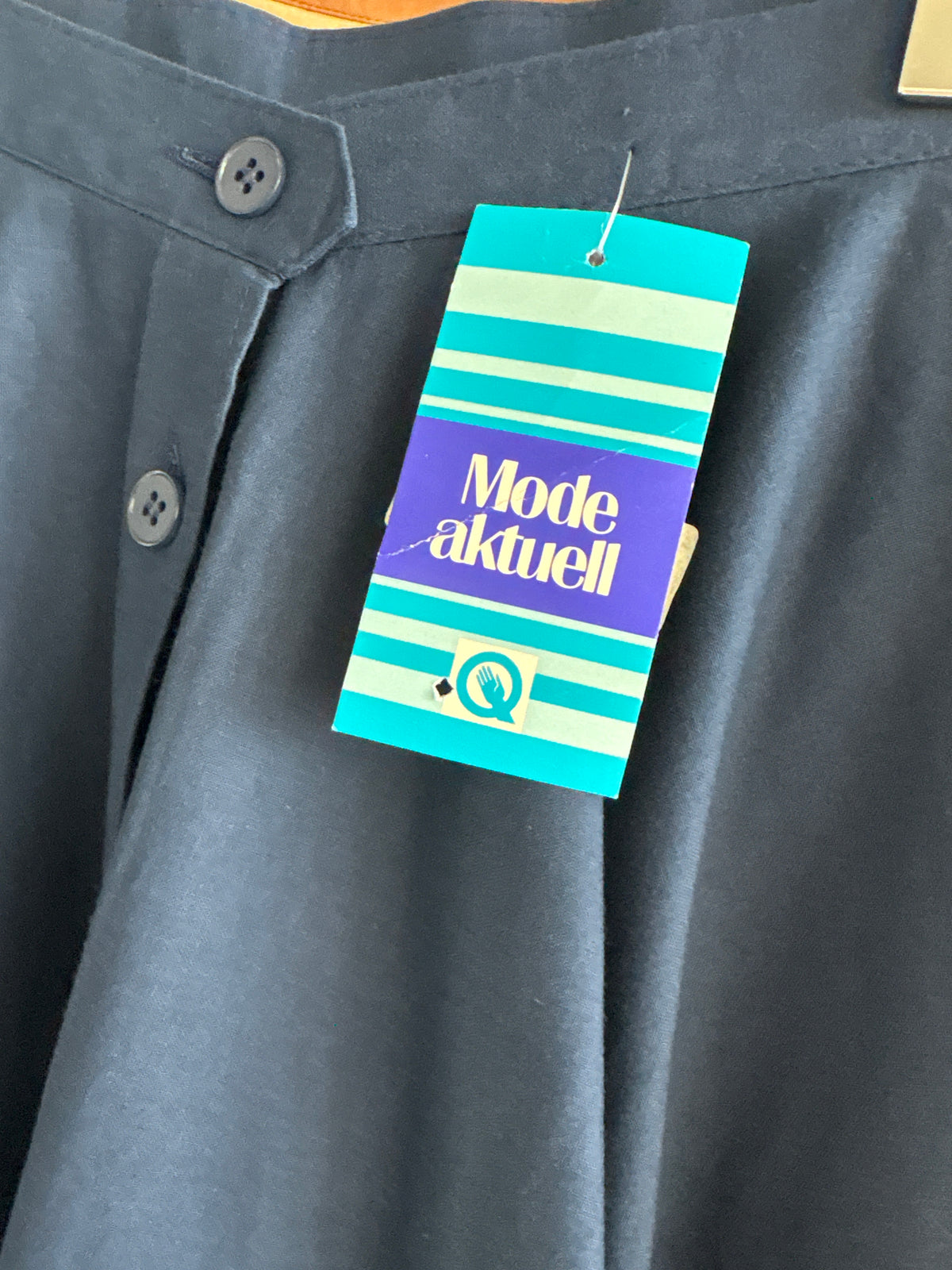 Fustă vintage ultra amplă în croi de ani 50 new old stock cu buzunare din canvas de bumbac