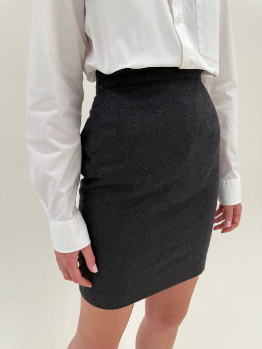 Fustă italiană din lana pura extrafina certificată cu talie ultra înaltă