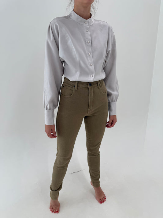 Jeans vintage tall ultra modelatori camel din material plin extrem de calitativ