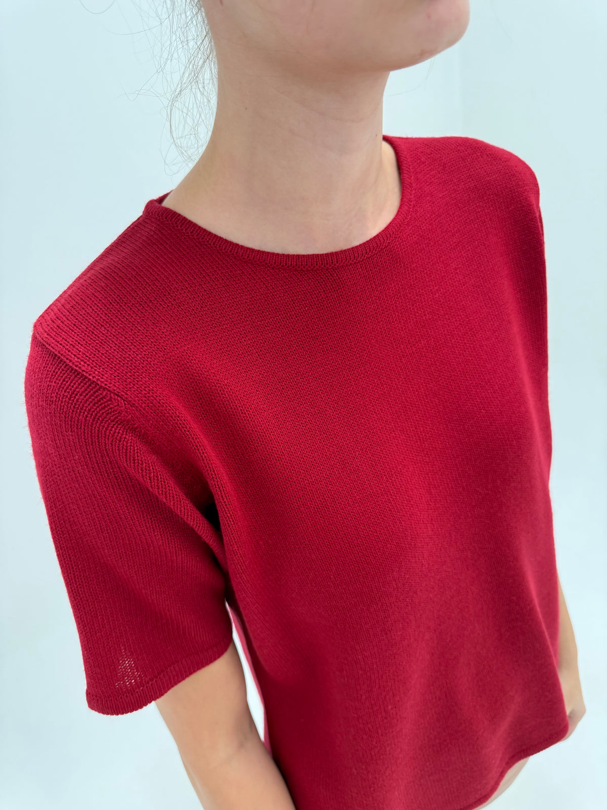 Top dark cherry red 70% lana extrafina