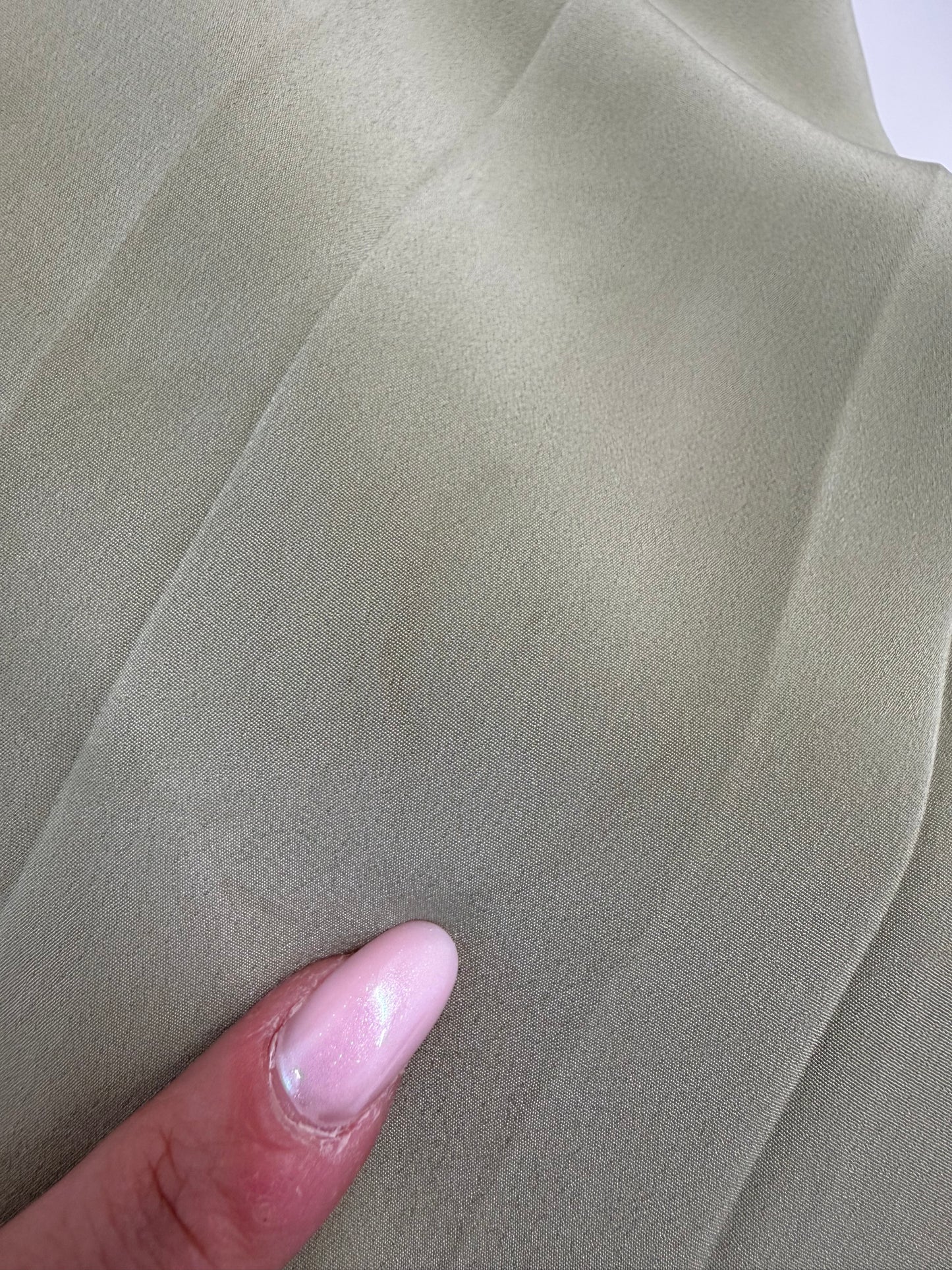 Fustă vintage plisată Sage green cu talie ultra înaltă elastică midi lung