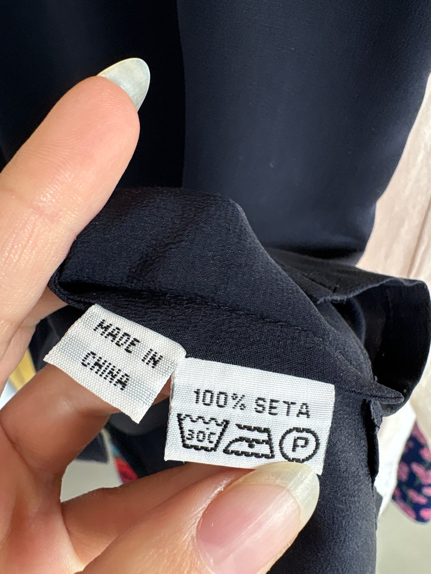 Top din mătase matuala Navy blue în croi minimalist