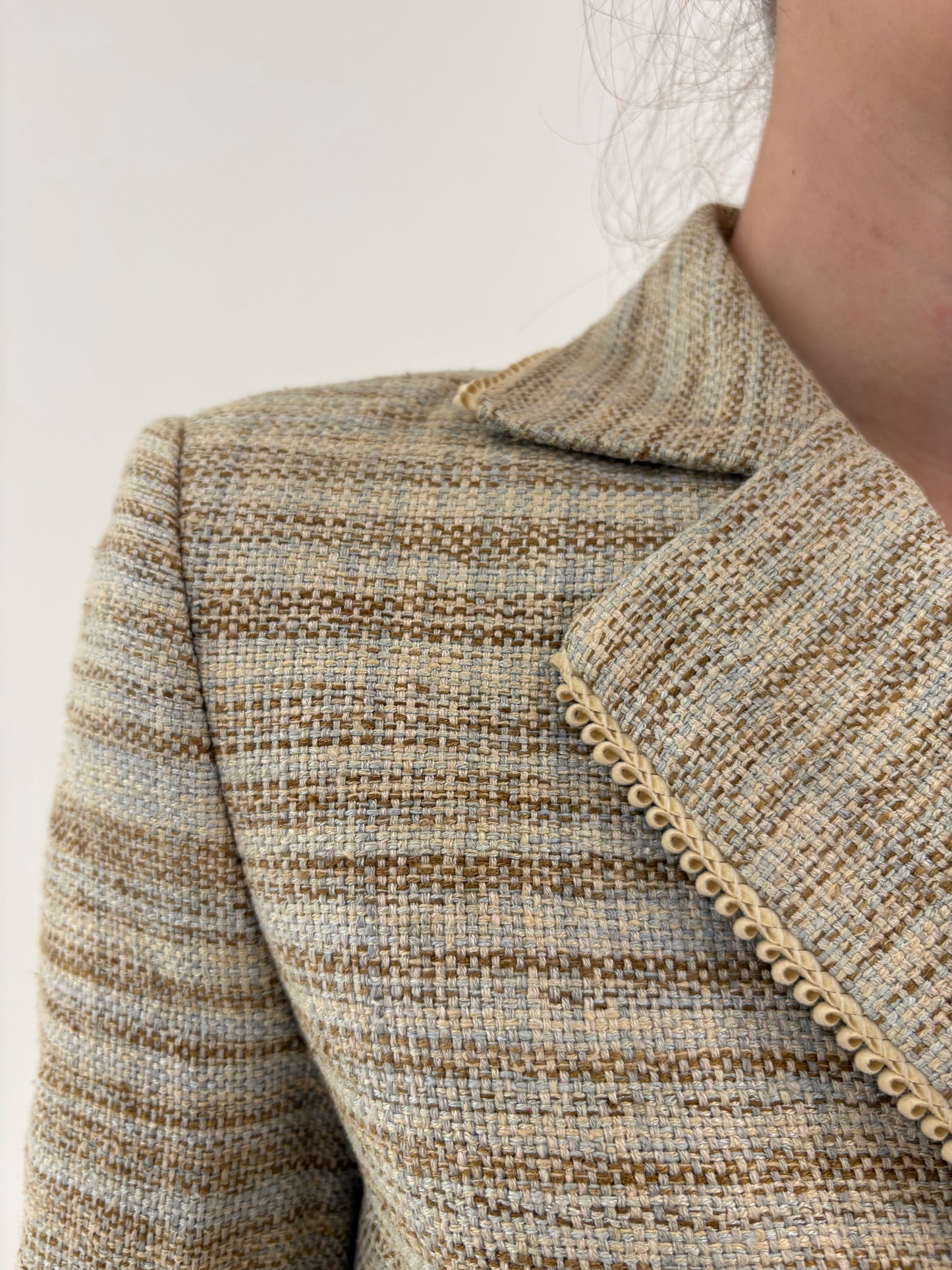 Sacou de brand luxury vintage Feraud din 100% țesătură de mătase naturală