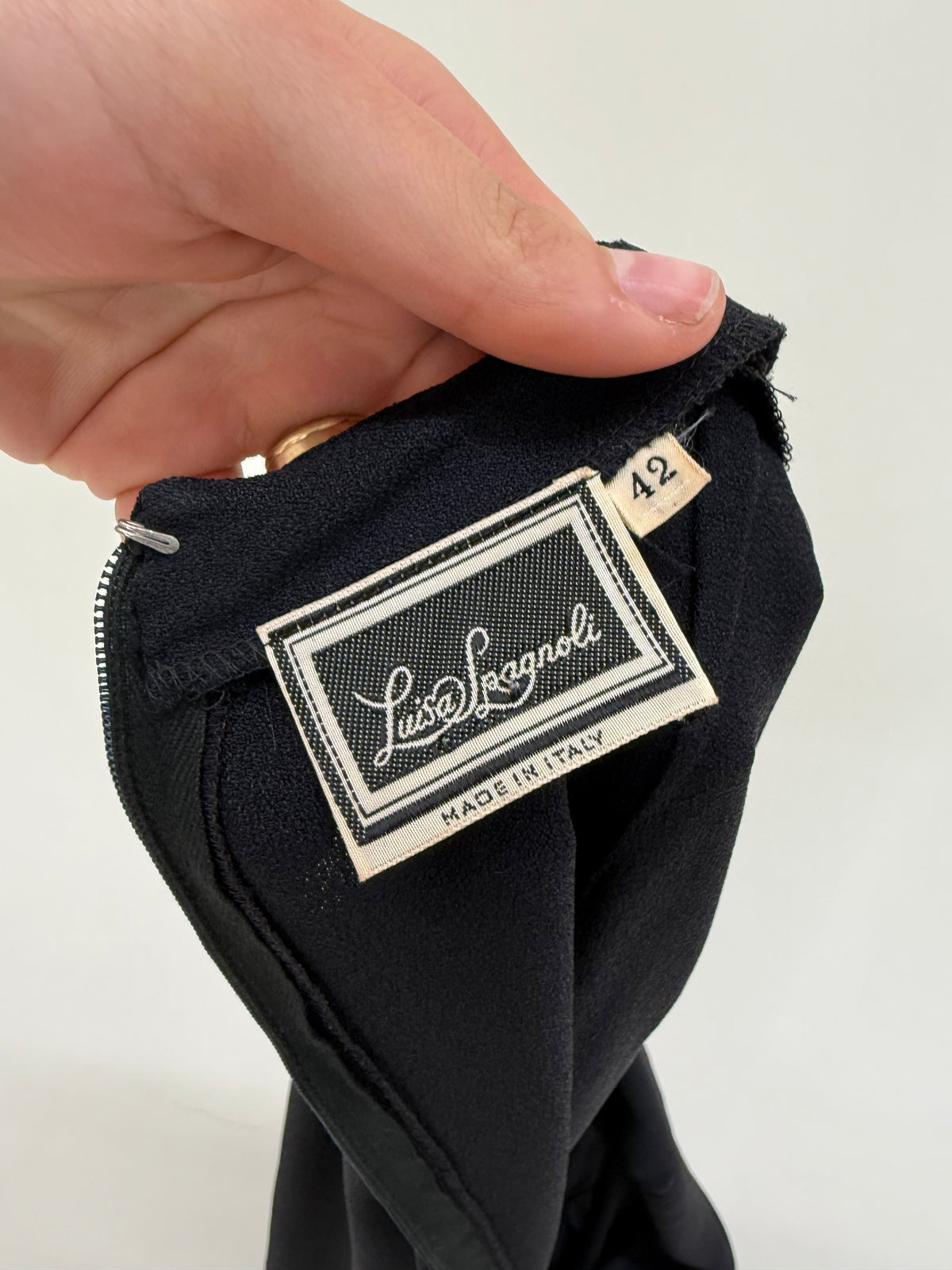 LBD Luisa Spagnoli vintage de la business la seara din crep plin cu talie marcată