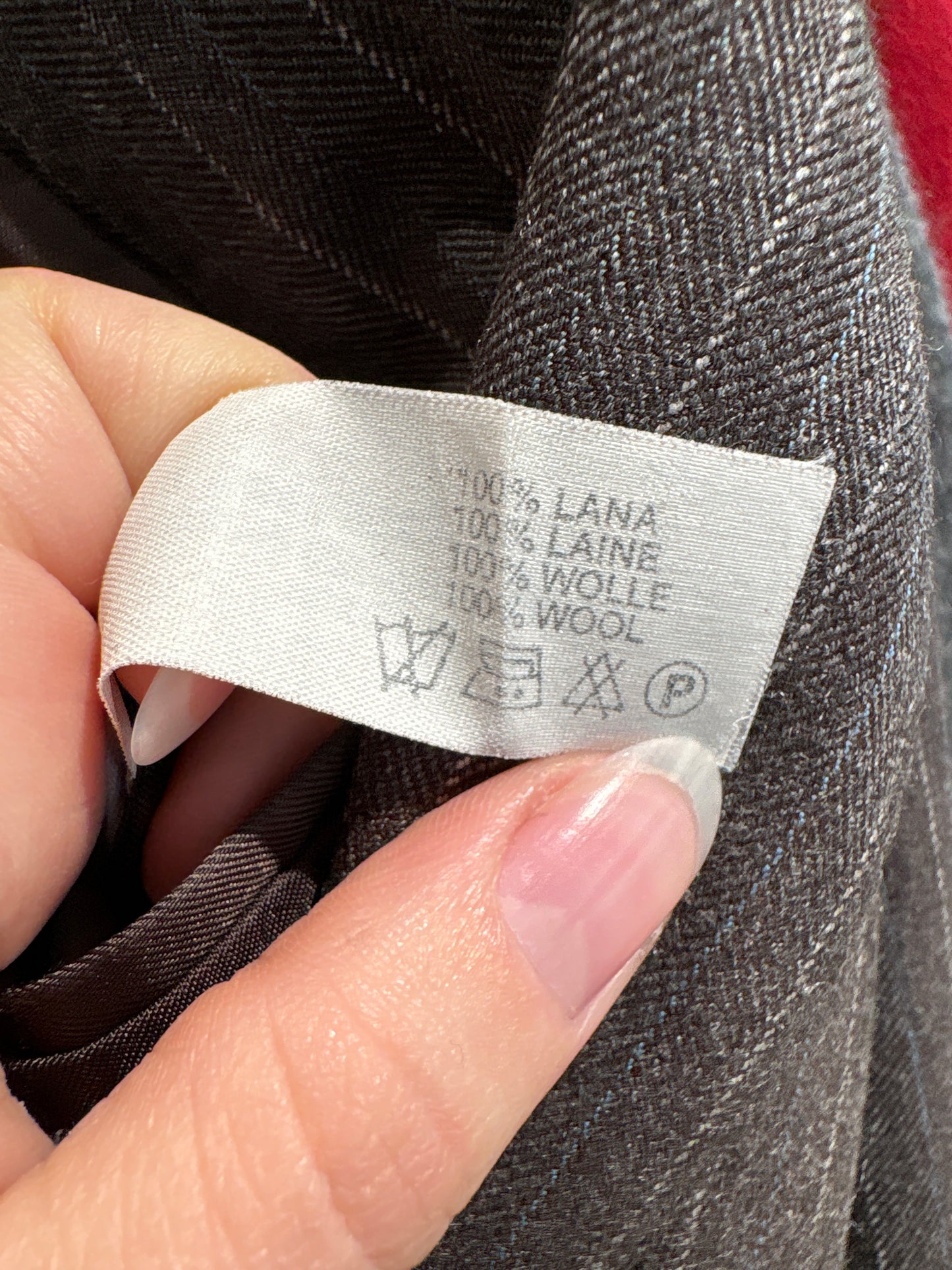 Costum high end italian din stofă luxury Cerutti taupe plină cu dungi fine verticale