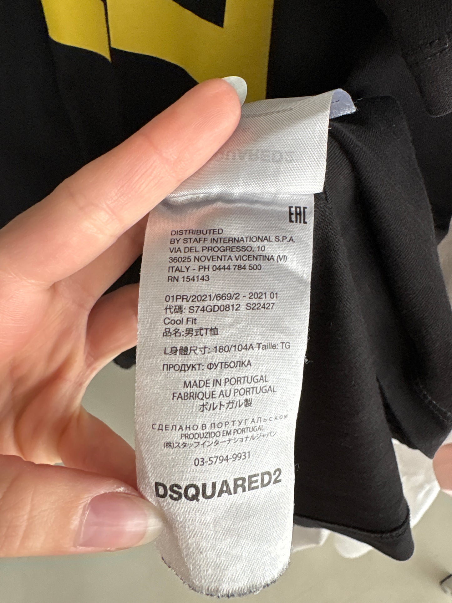 Tricou negru Dsquared din bumbac premium de gramaj mare