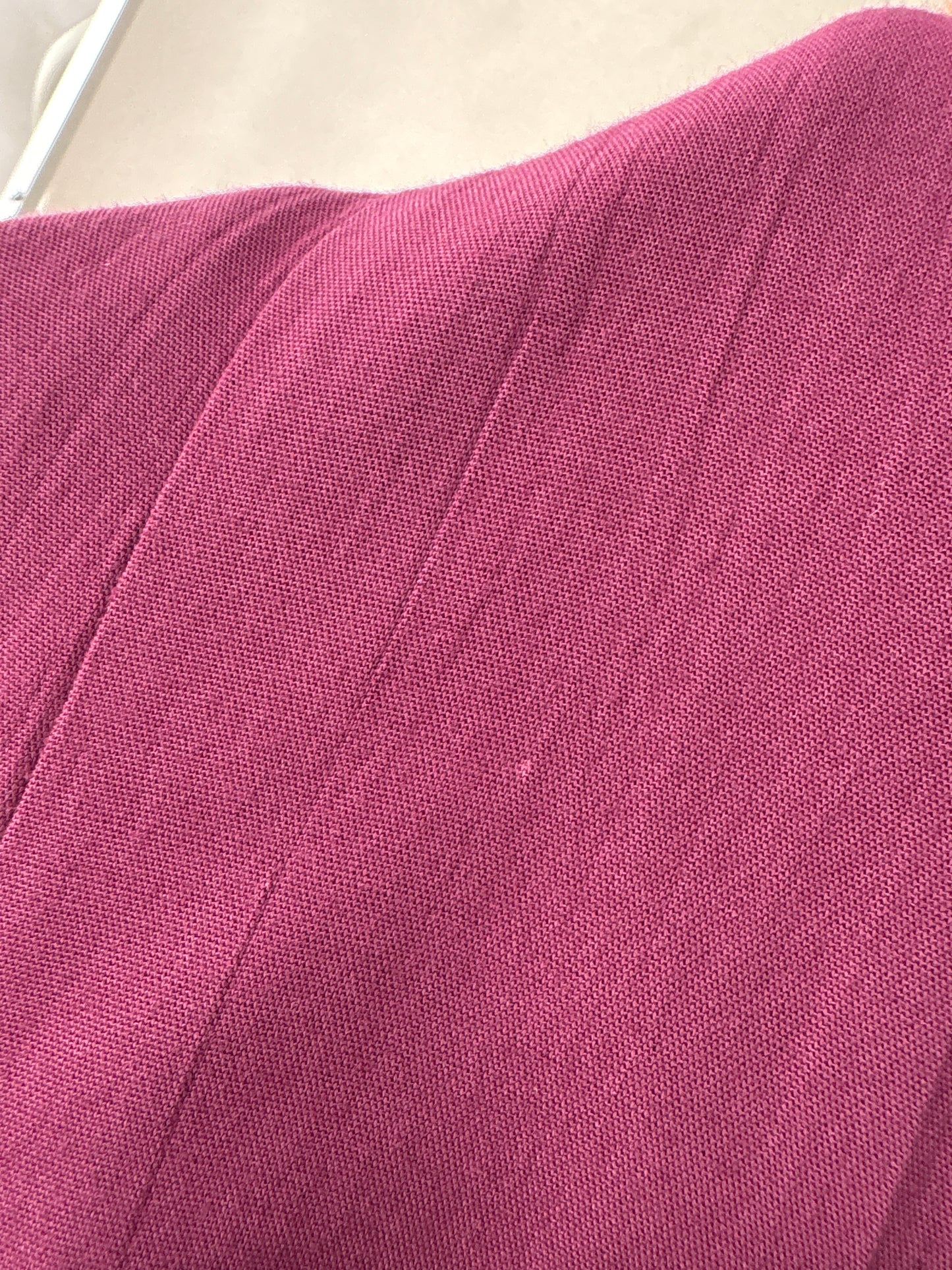 Fustă pantaloni vintage dark pink cu talie extrem de marcată ultra înaltă
