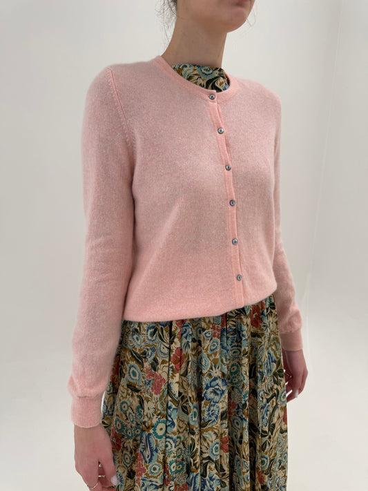 Cardigan powder pink din cașmir