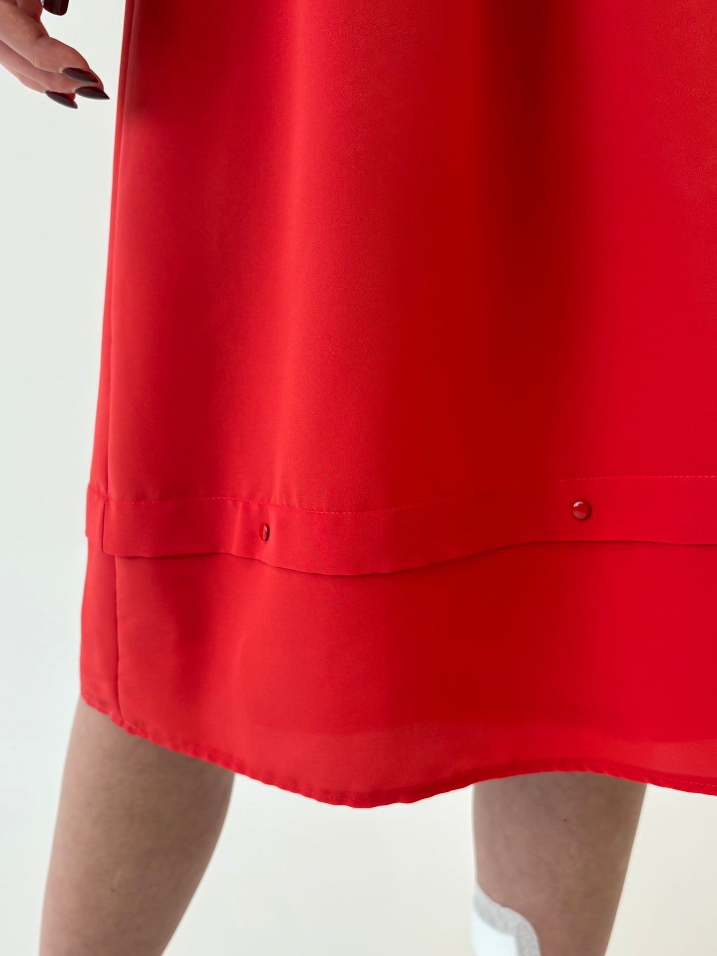 Rochie vintage cherry red cu talie marcată elastică