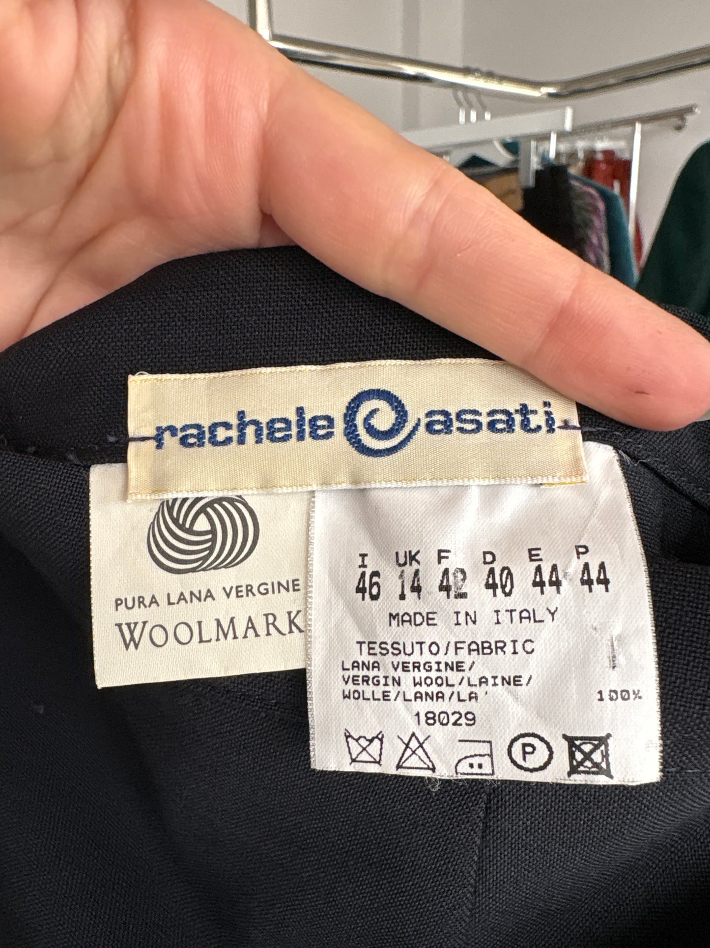 Pantaloni tigareta cu talie ultra înaltă din lana pura certificată extrafina