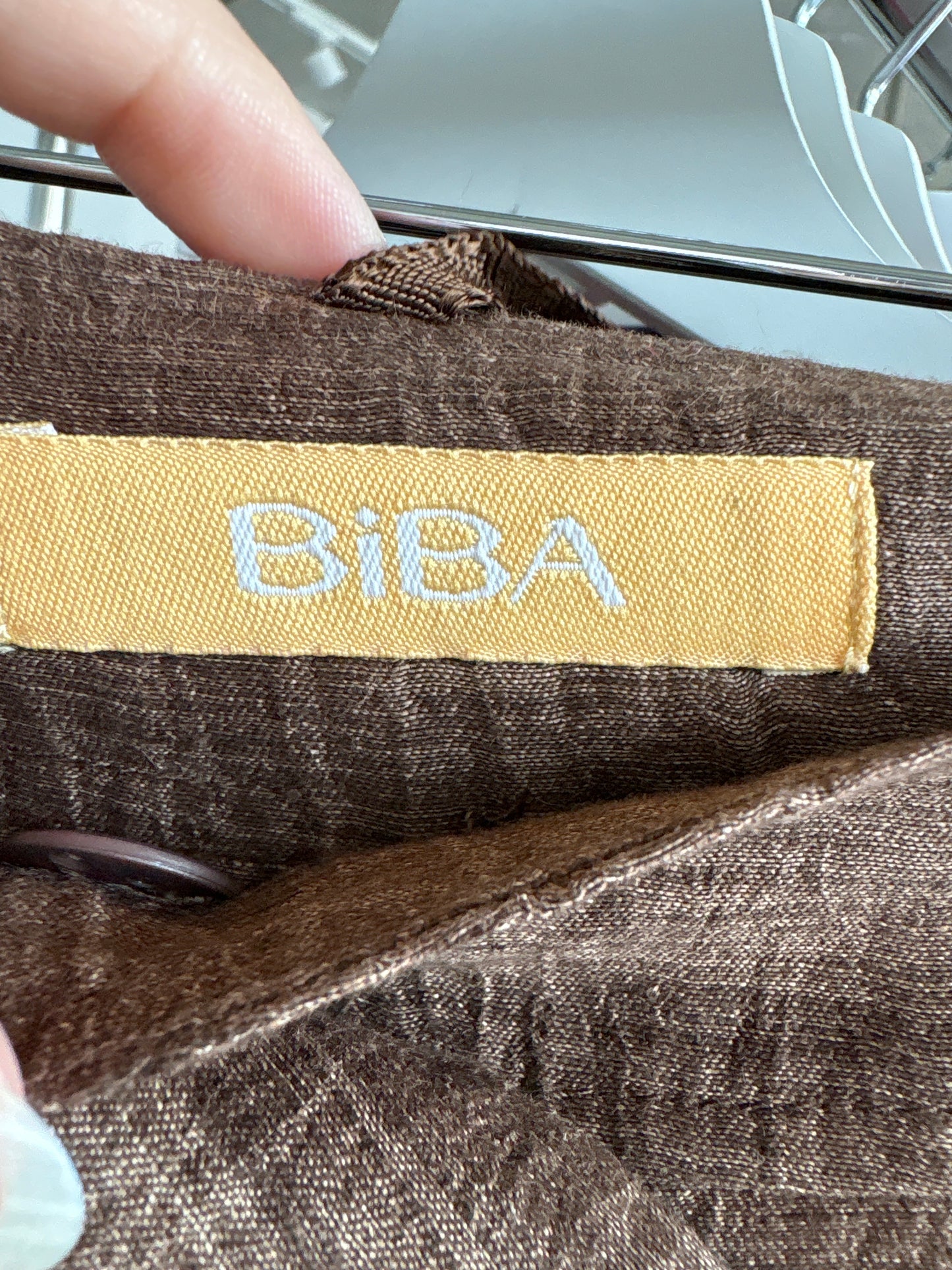 Pantaloni de brand luxury vintage Biba din in caramel brown