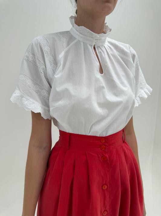 Cămașa vintage bijuterie cu broderie manuală extrem de fină