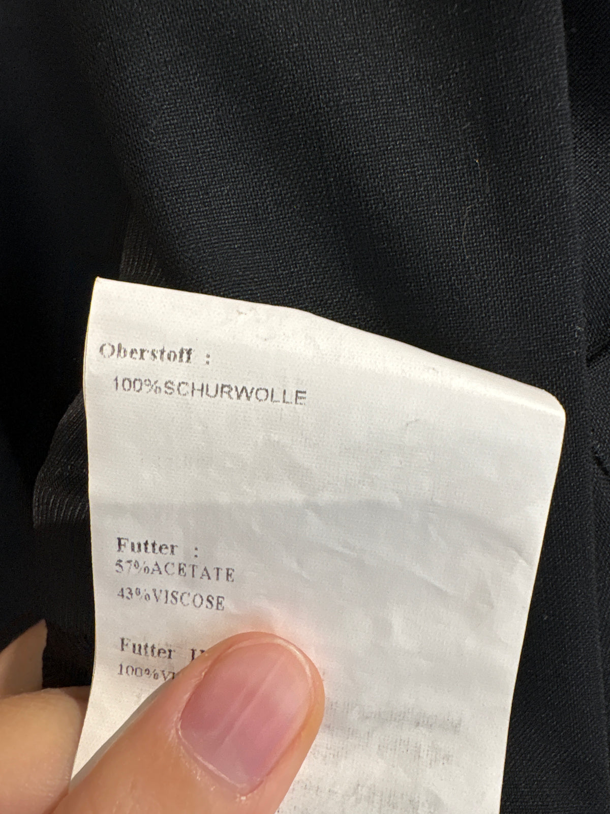 Sacou negru de brand premium din lana extrafina în croi actual