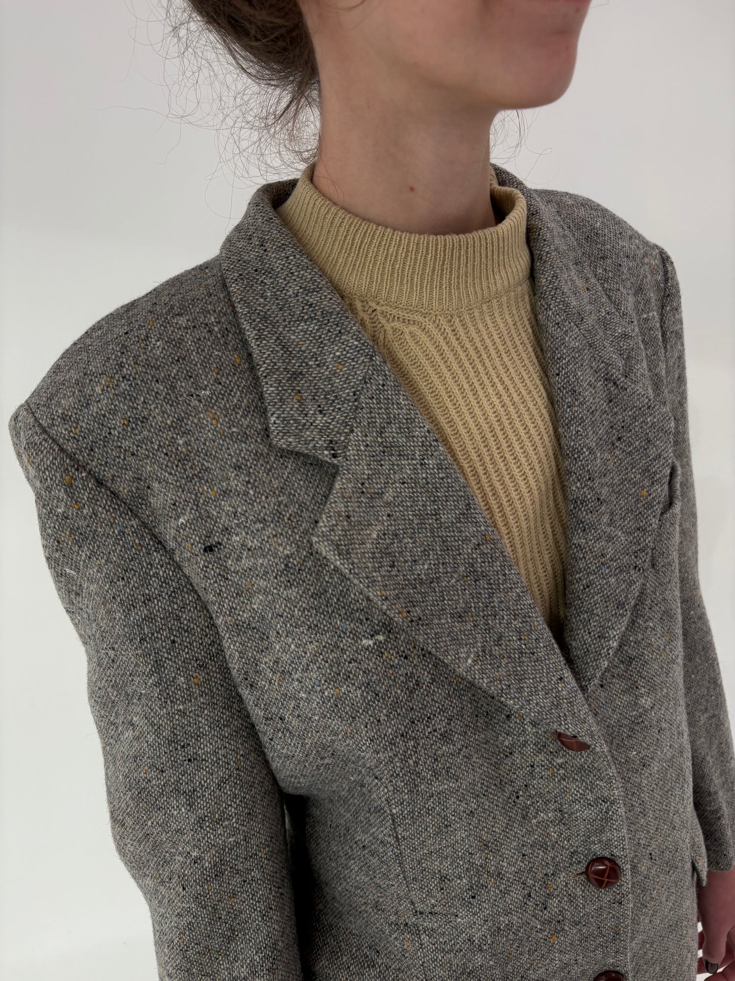 Sacou italian din tweed excepțional Donegal în nuanțe superbe