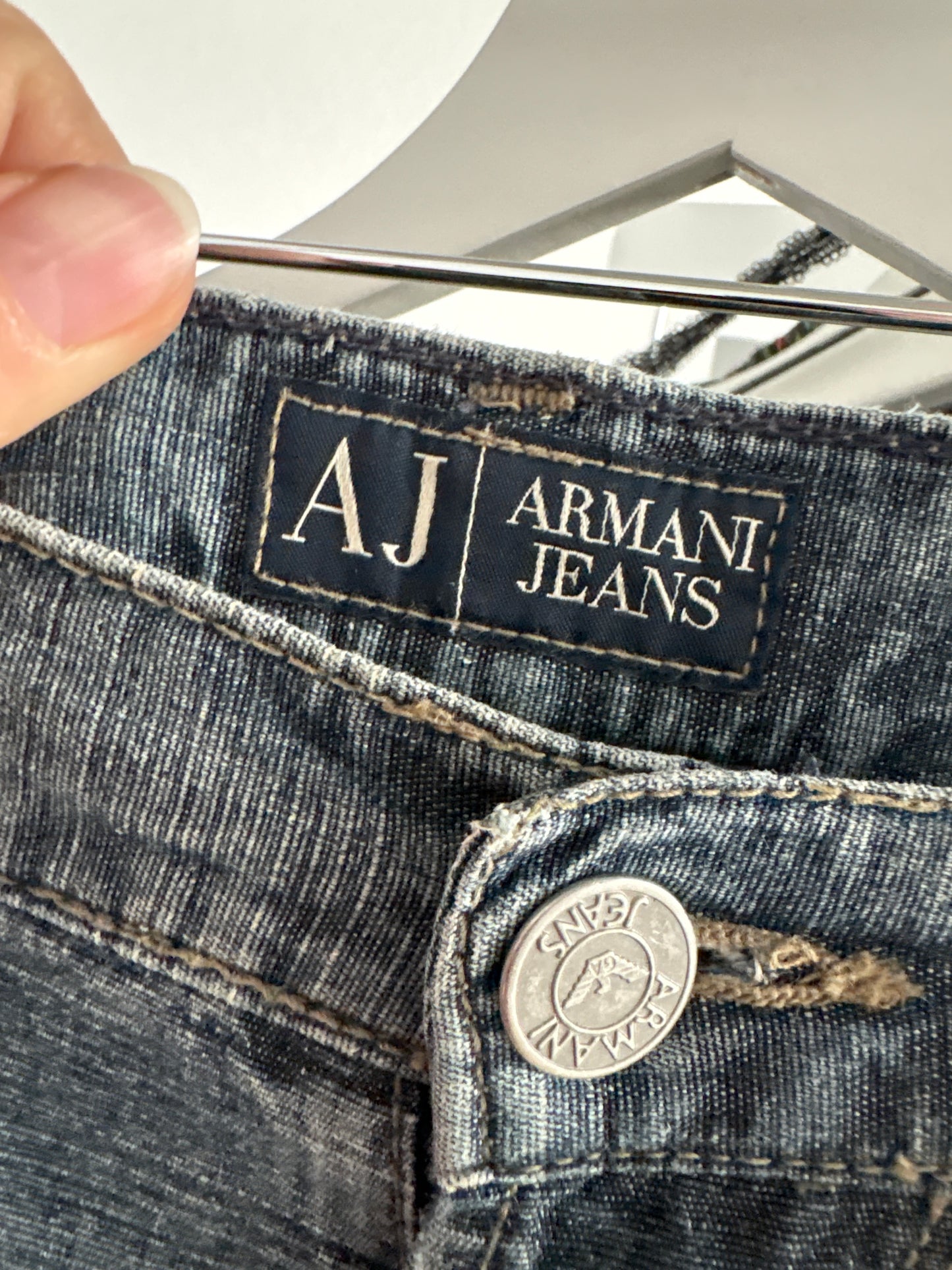 Jeans luxury Armani din bumbac cu in