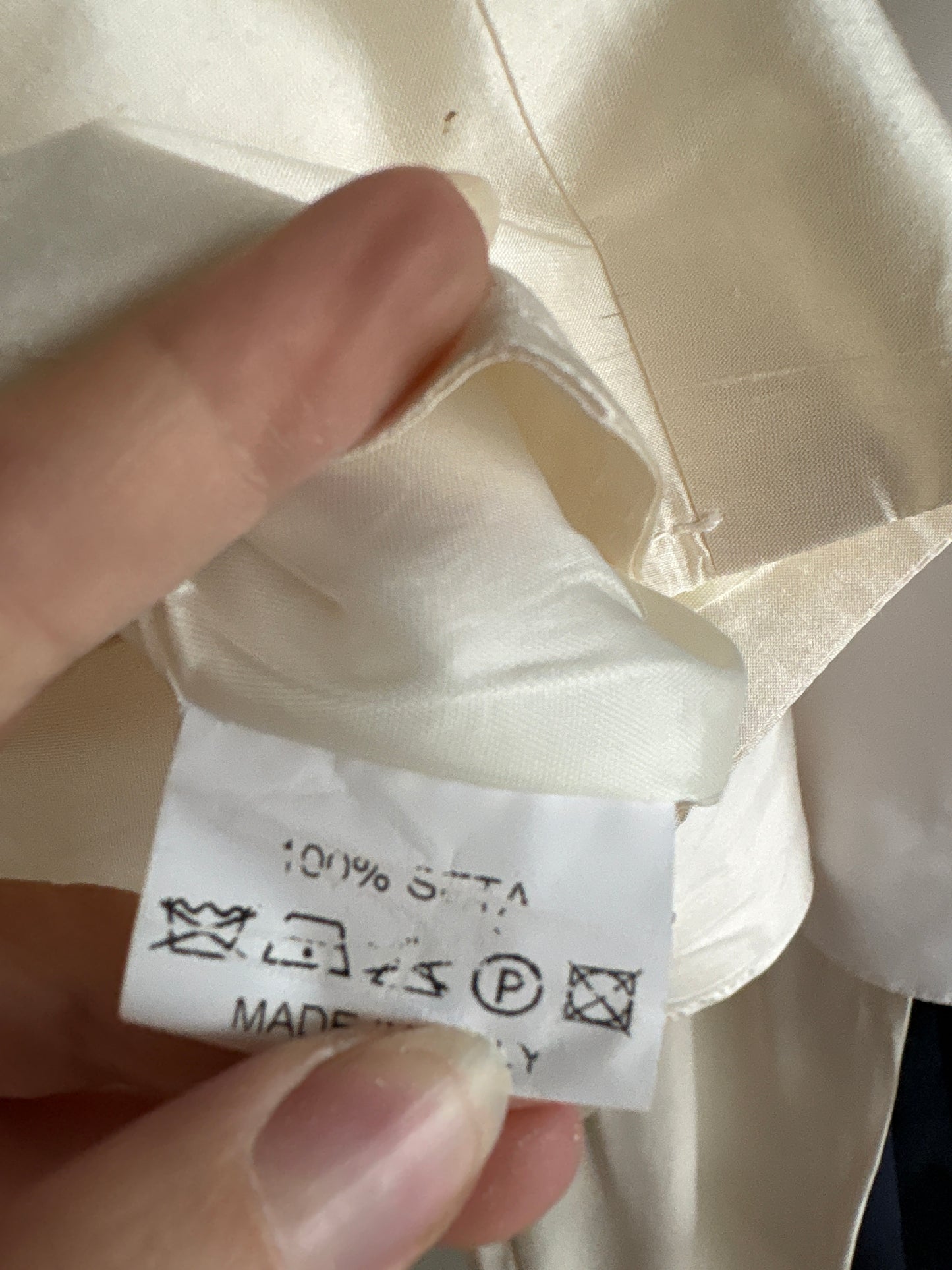 Sacou ivoire de brand super premium italian din mătase naturală dupioni cu revere late