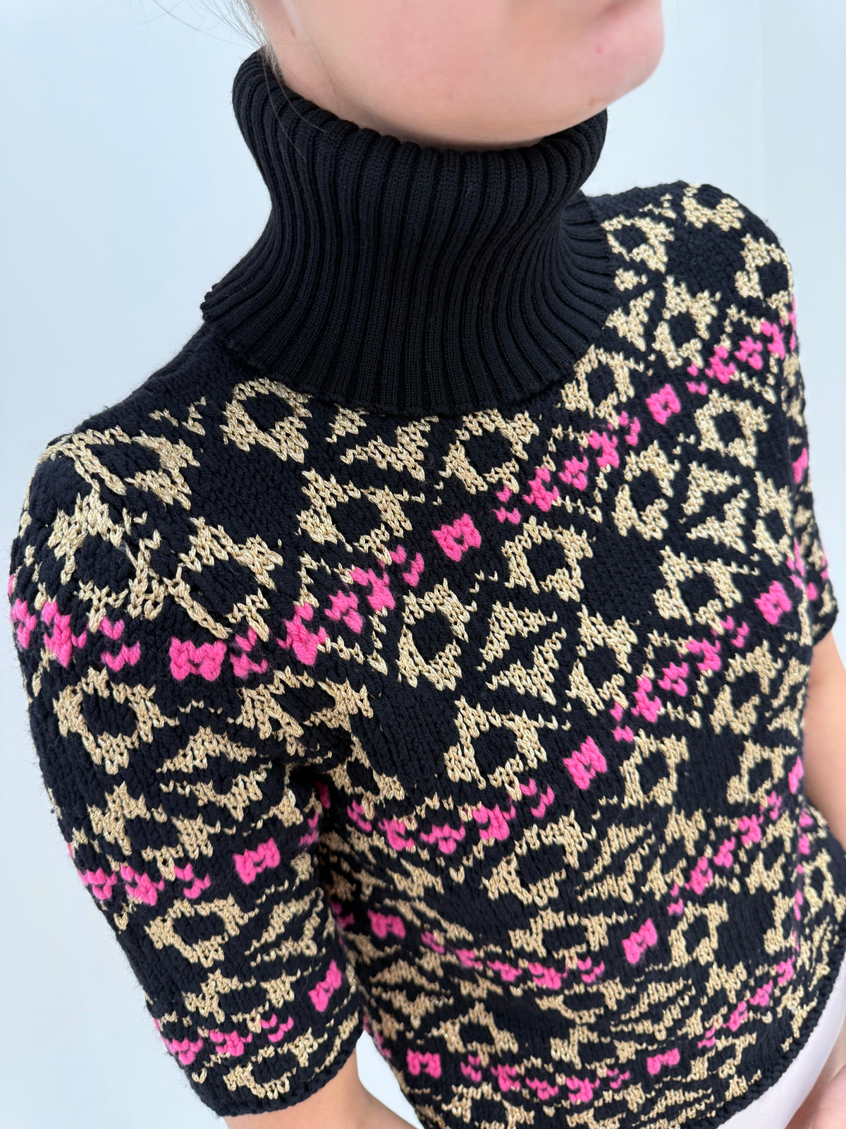 Maleta luxury Les Copains din lana plină extrafina Jacquard knit