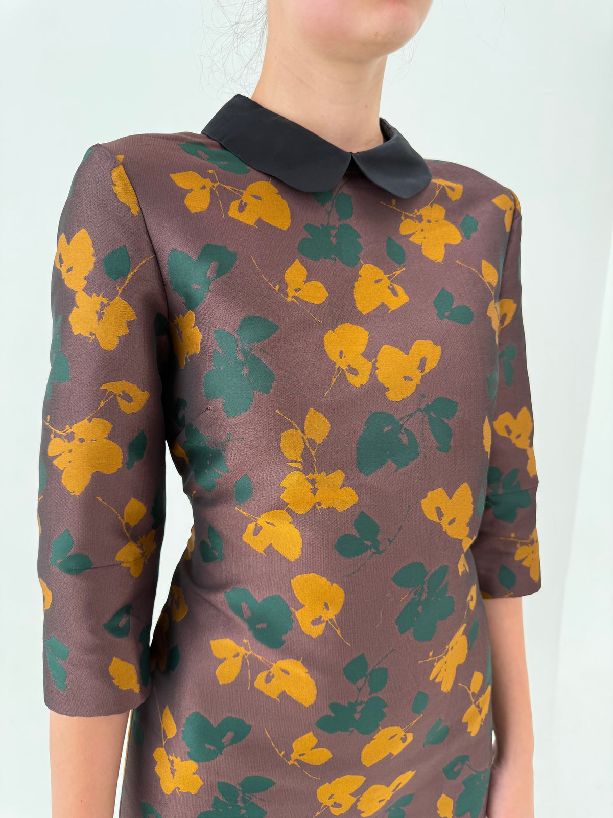 Rochie gama Max Mara din brocart excepțional de mătase naturală structurat