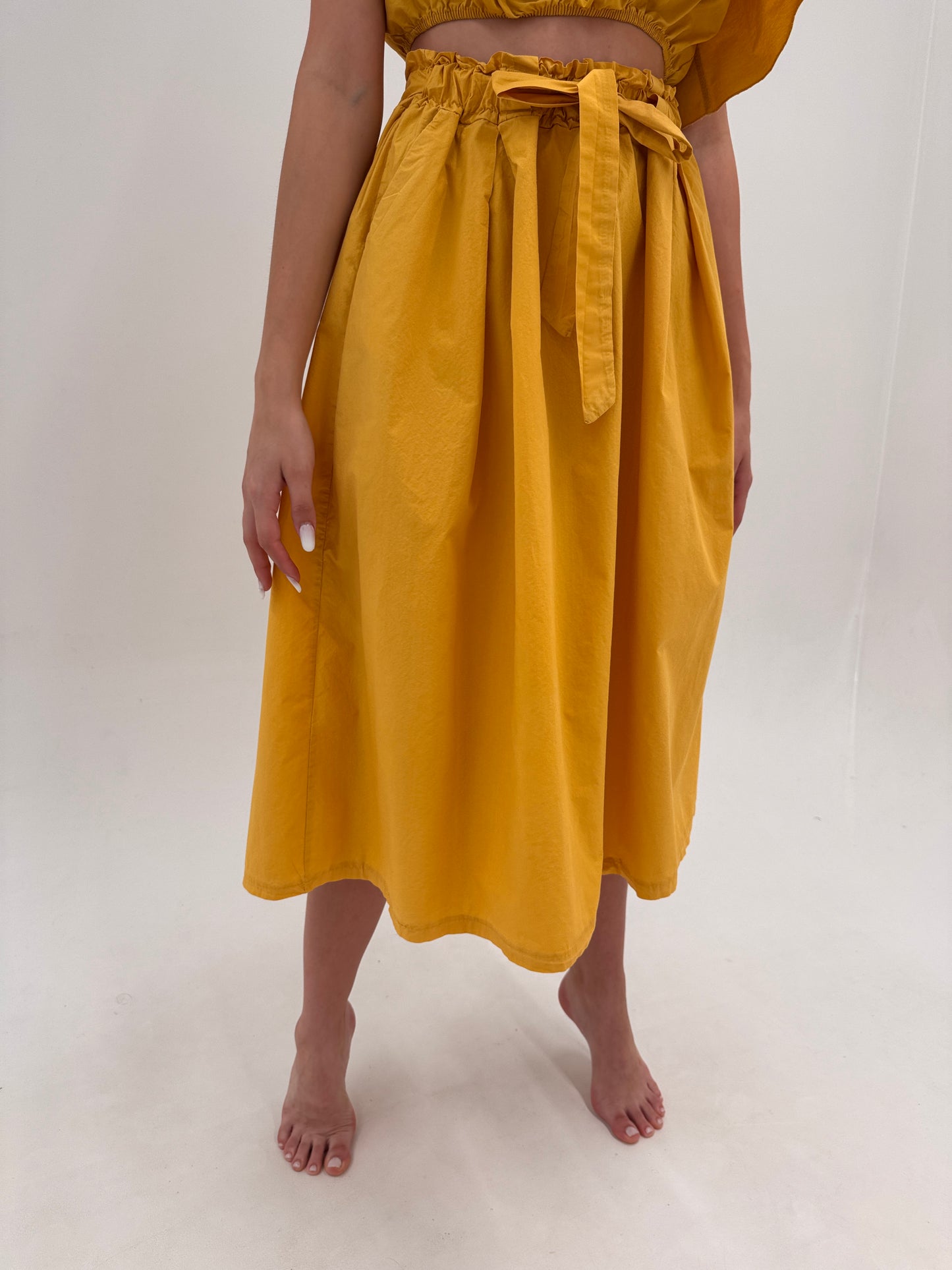 Set saffron yellow din poplin de bumbac in croi ultra chic
