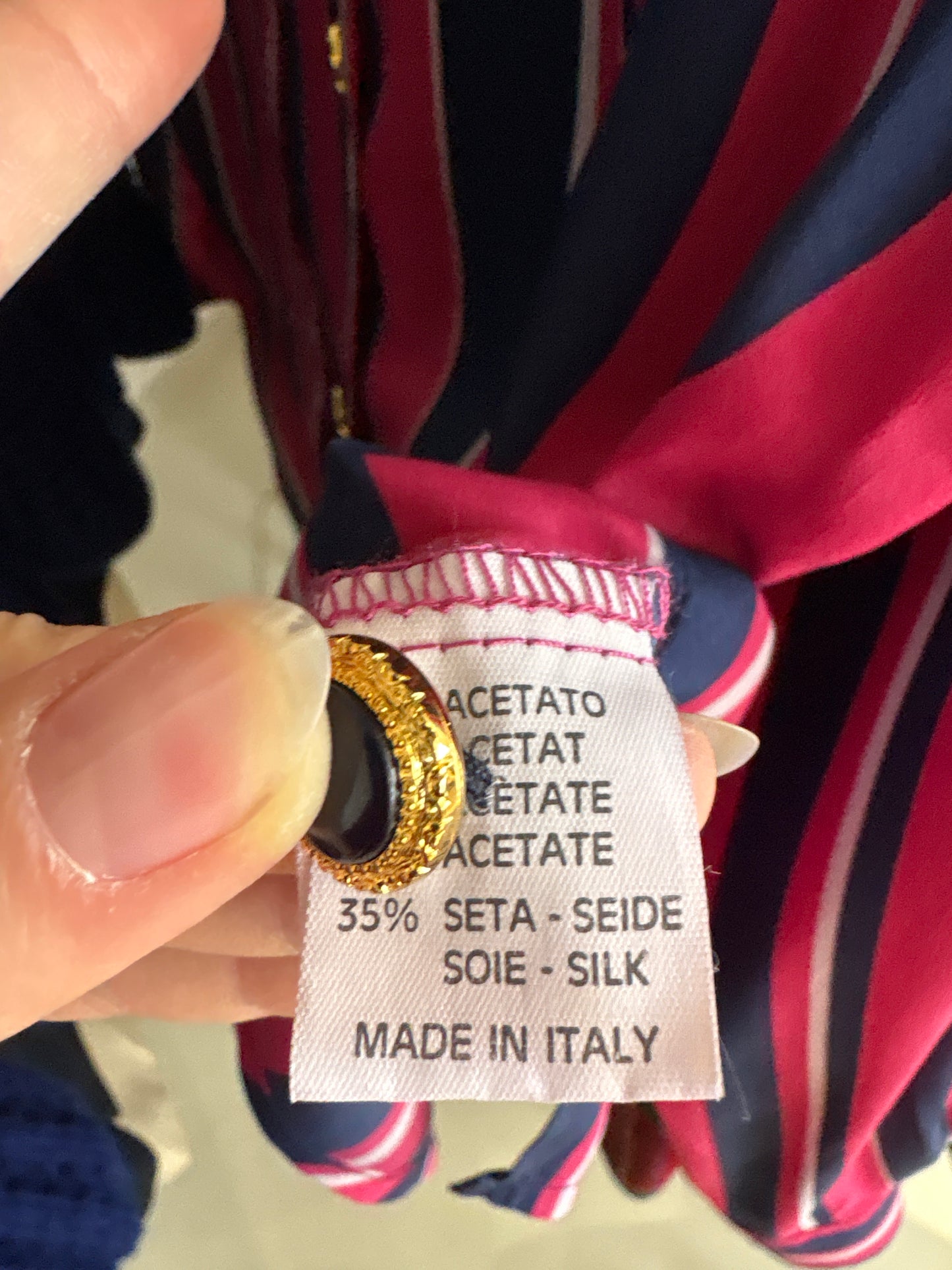 Cămașa italiană cu nasturi bijuterie din mix de mătase naturală