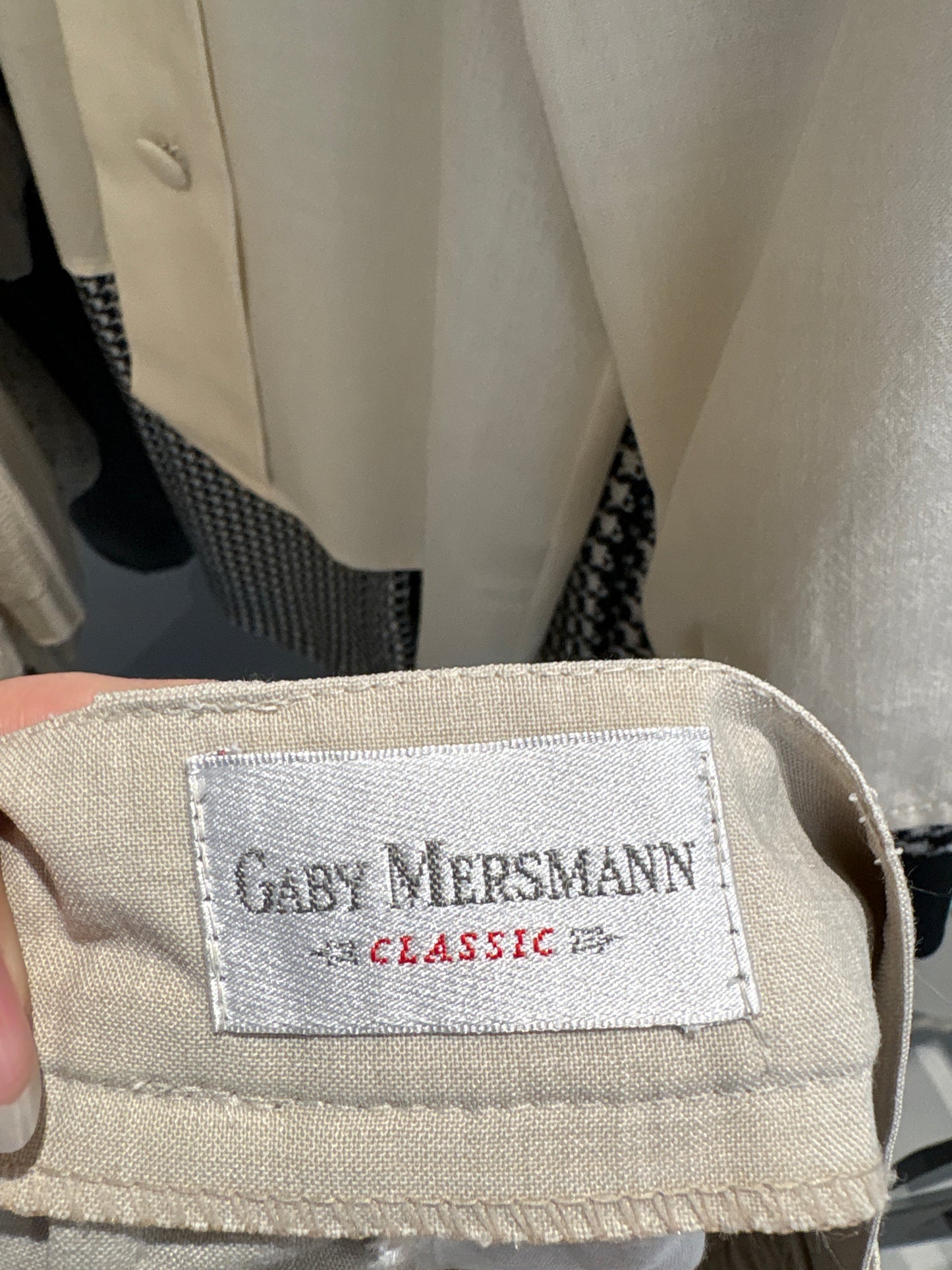 Pantaloni țigaretă light warm gray din lana extrafina cu talie ultra înaltă