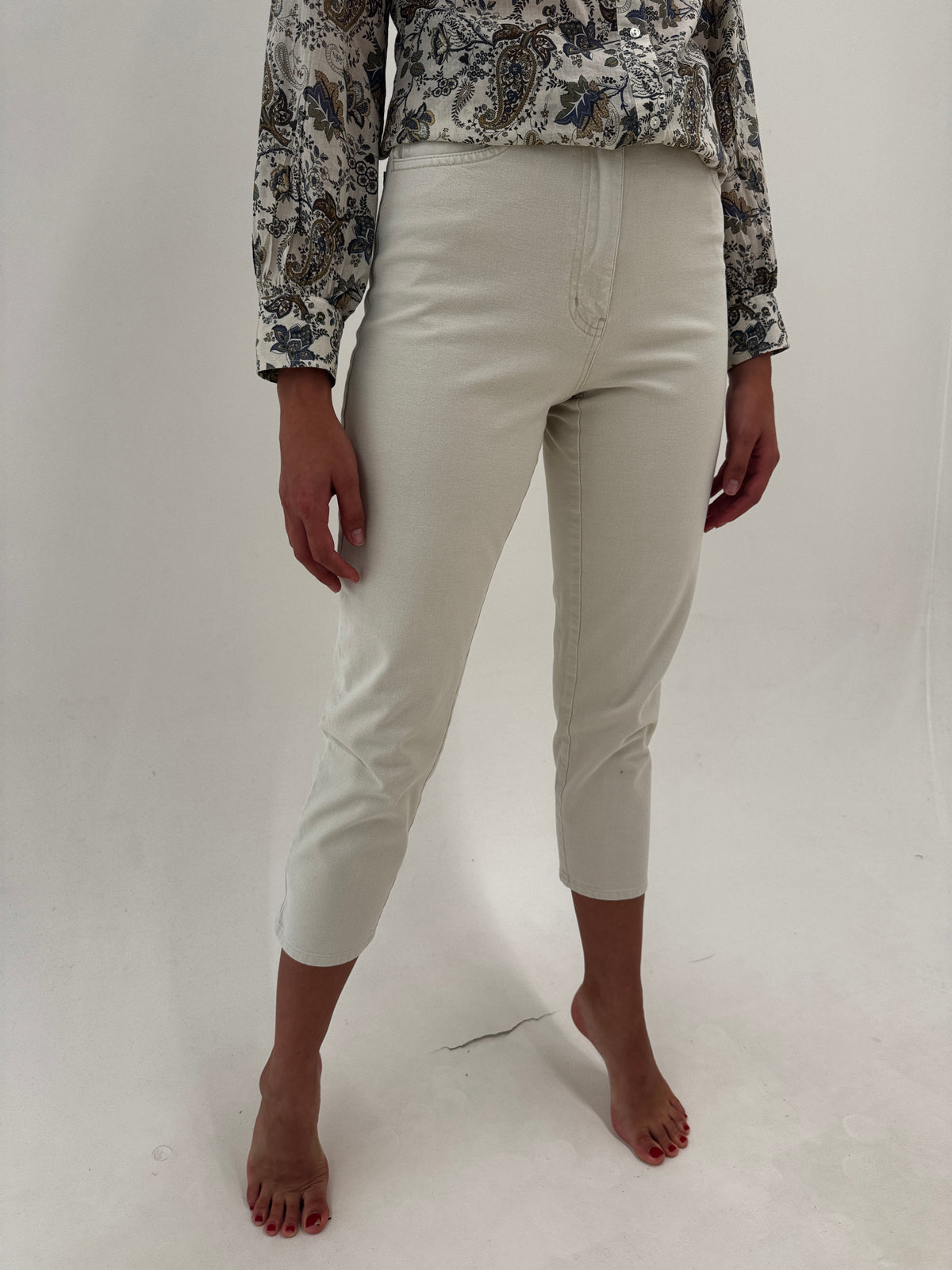 Jeans petite ultra confort modelatori cu talie înaltă silver gray
