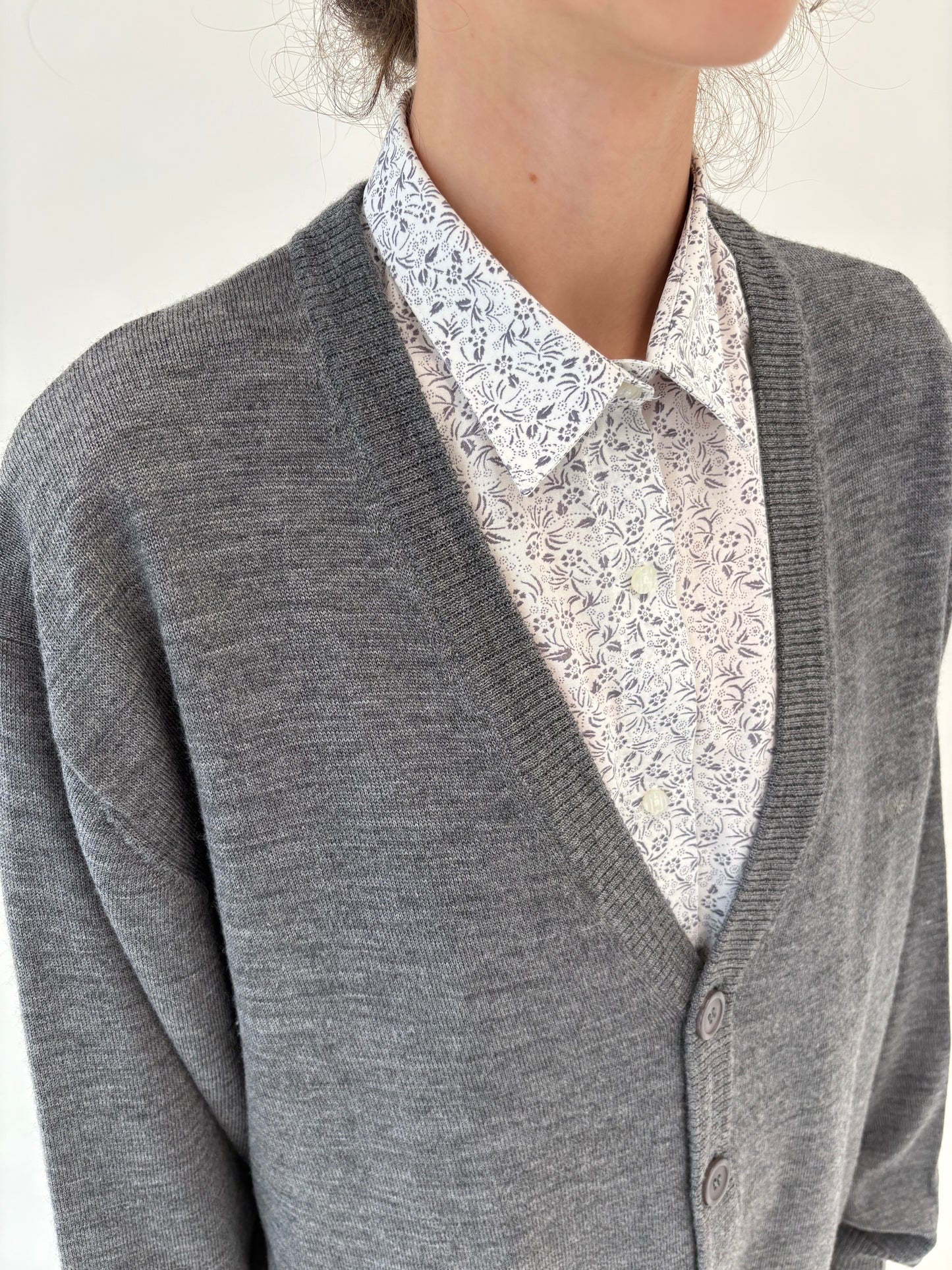 Cardigan din lana merino extrafina extrafina de gramaj mare