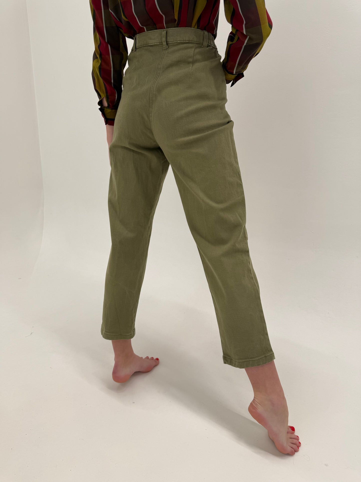 Jeans vintage premium Sage green ultra modelatori confort mom fit