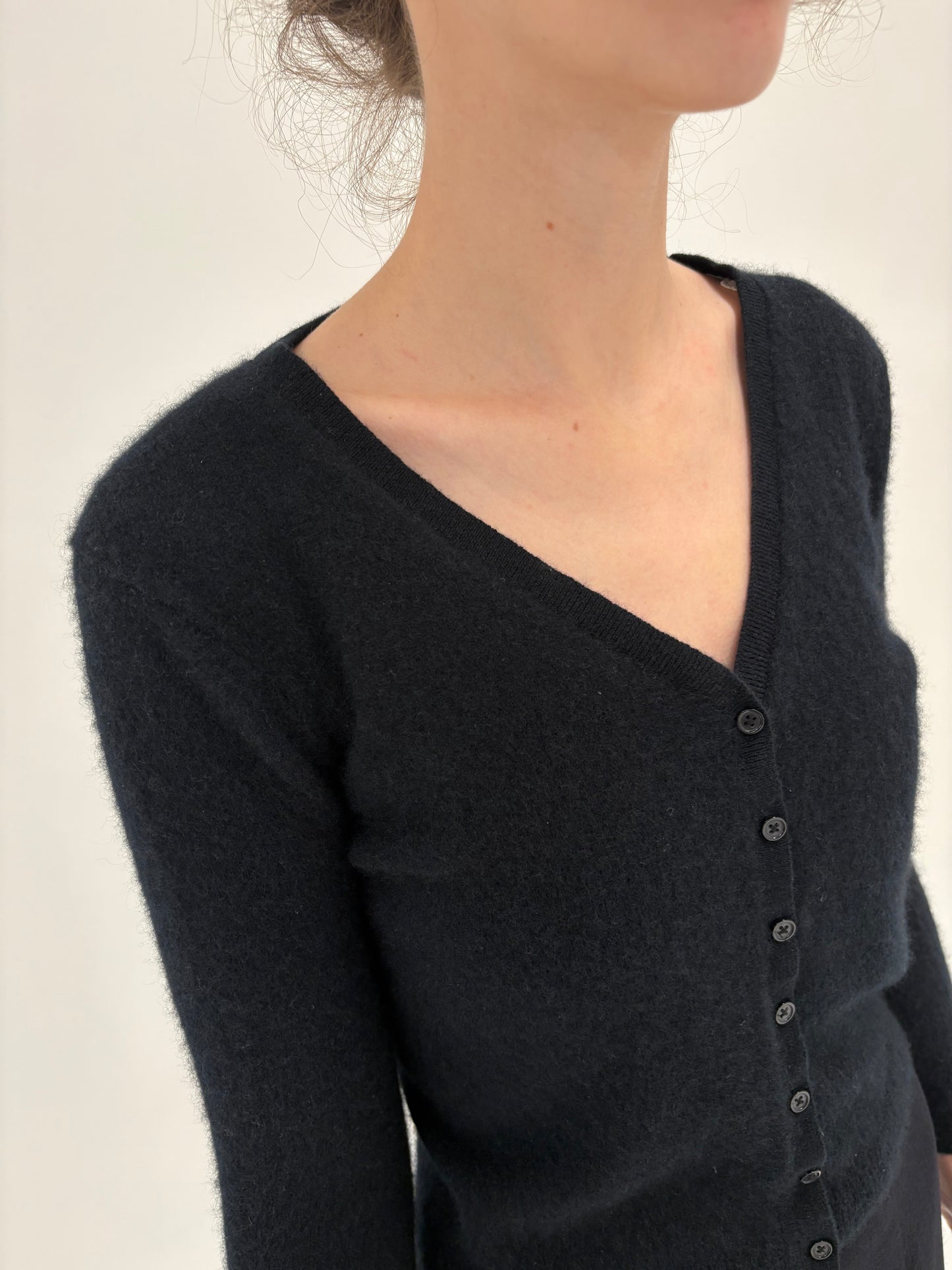 Cardigan negru petite din cașmir multiply