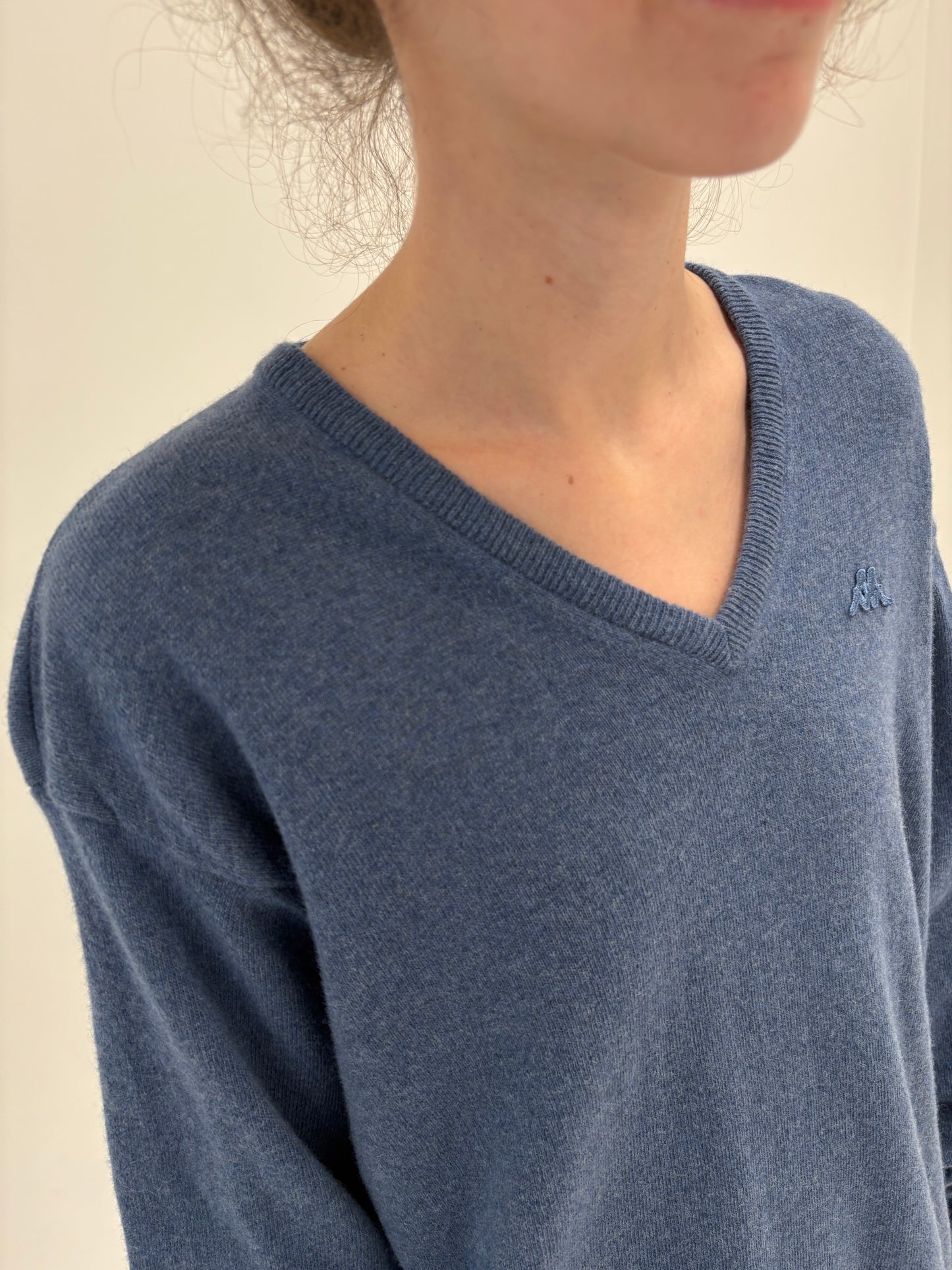 Pulover gros tall jeans blue 80% lana