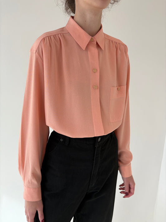 Cămașa vintage premium Delmod salmon orange