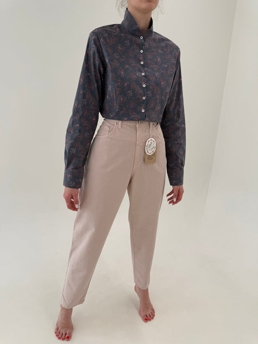 Jeans mom fit nude cu talie ultra ultra înaltă vintage noi cu etichetă