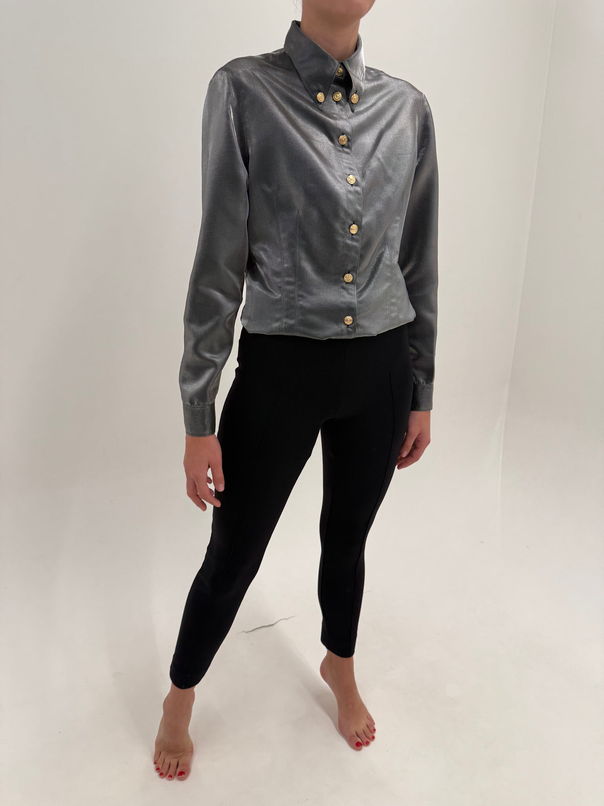 Pantaloni Moschino negri din tricot dens ultra modelator petite